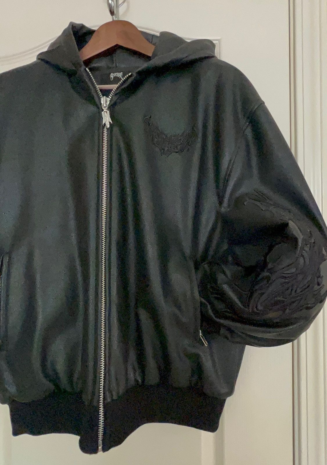 Revenge Revenge Metal Embroidered Leather Padded Bomber Black Size US S / EU 44-46 / 1 - 2 Thumbnail