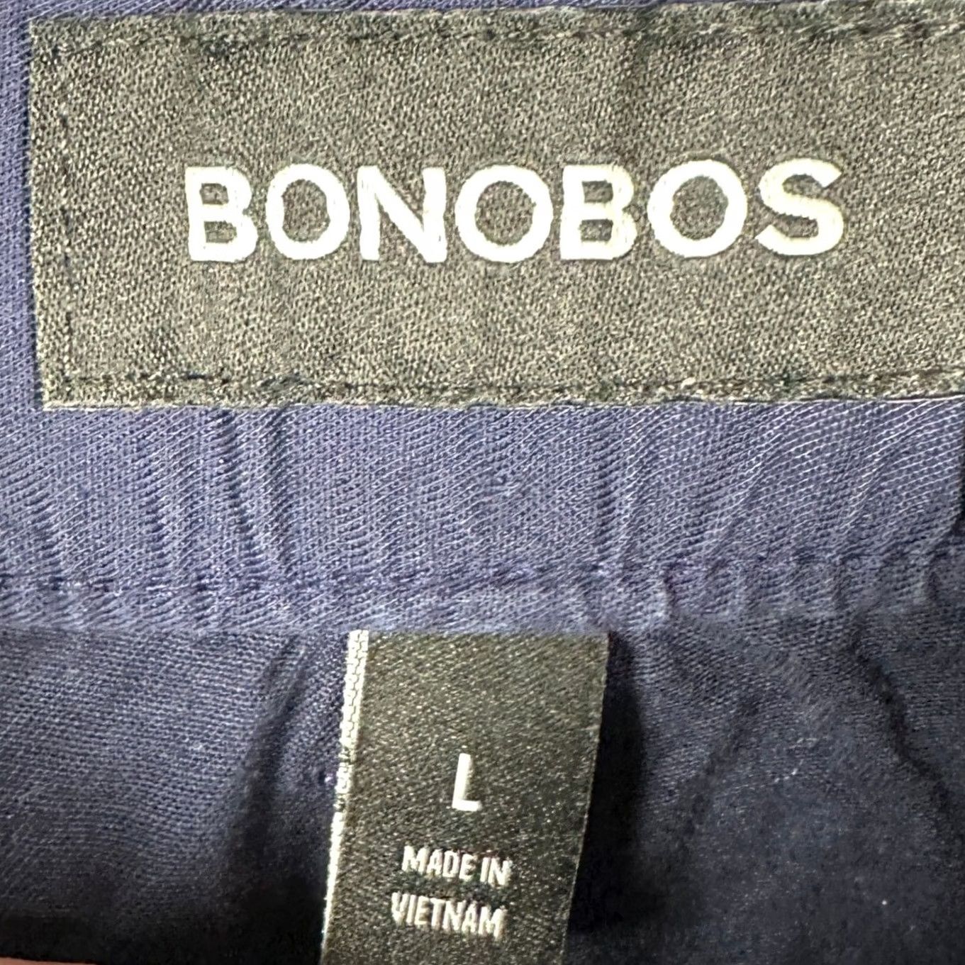 Bonobos Bonobos Chino Shorts Mens Large 34 Navy Blue Flat Front 7 Inseam Stretch Pocket EUC Size US 34 / EU 50 - 3 Thumbnail