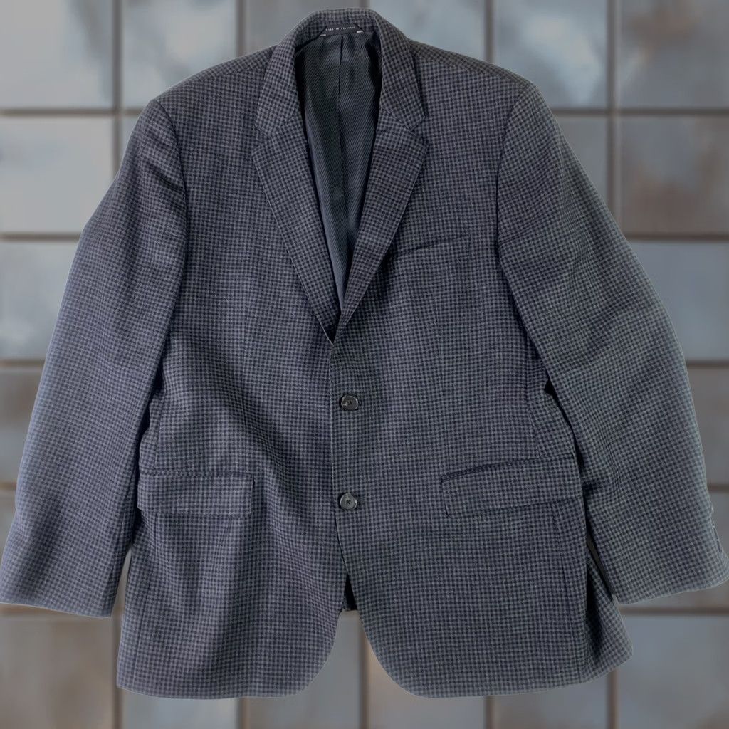 Hugo Boss HUGO BOSS Blazer Mens 44R Navy Wool Sport Coat 2 Button gray check Size 44R - 1 Thumbnail
