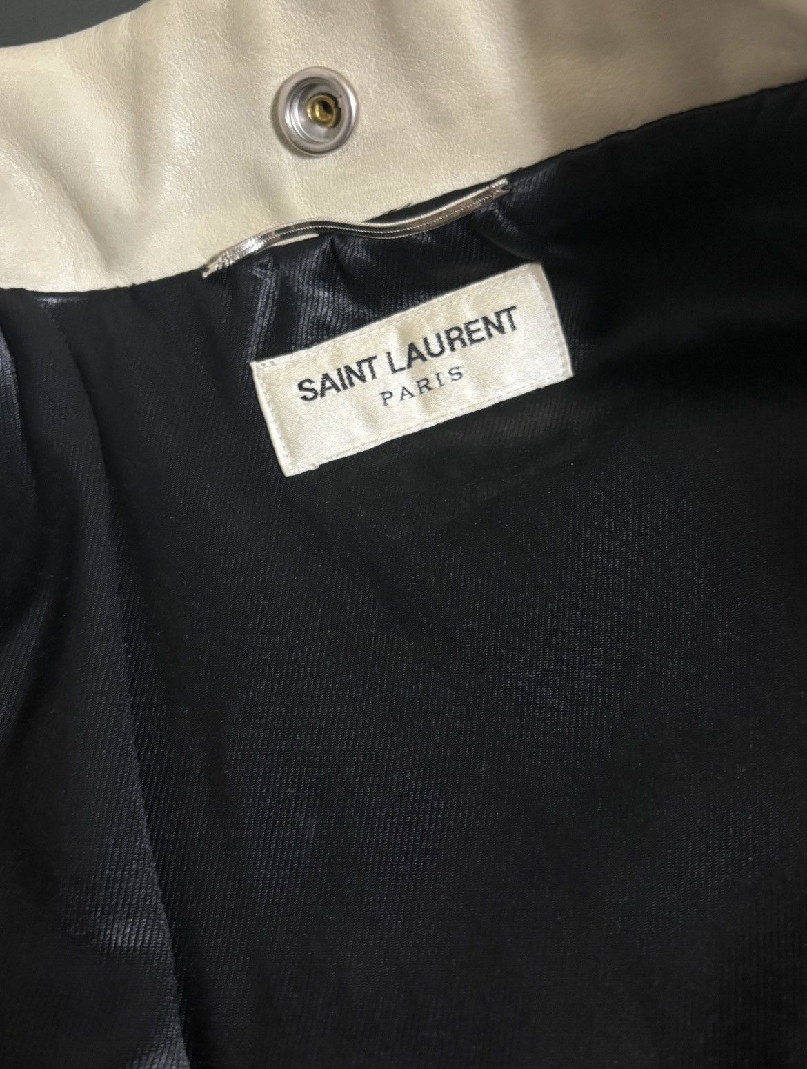 Saint Laurent Paris × Yves Saint Laurent Saint Laurent Paris SLP 14FW Black and White Leather Jacket Size US S / EU 44-46 / 1 - 5 Thumbnail