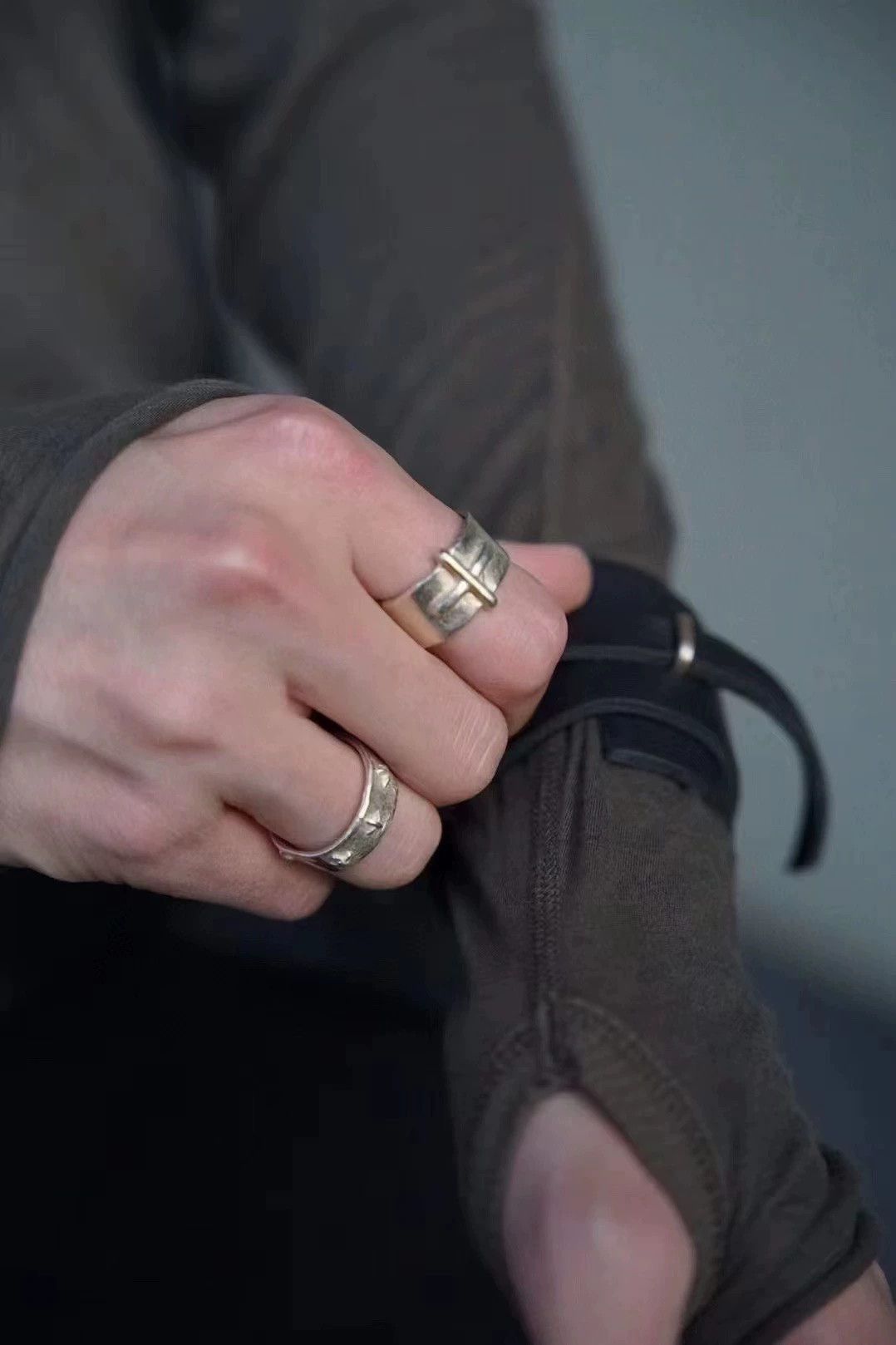 Ma+ Silver Buckle Design Open Ring Size ONE SIZE - 2 Thumbnail