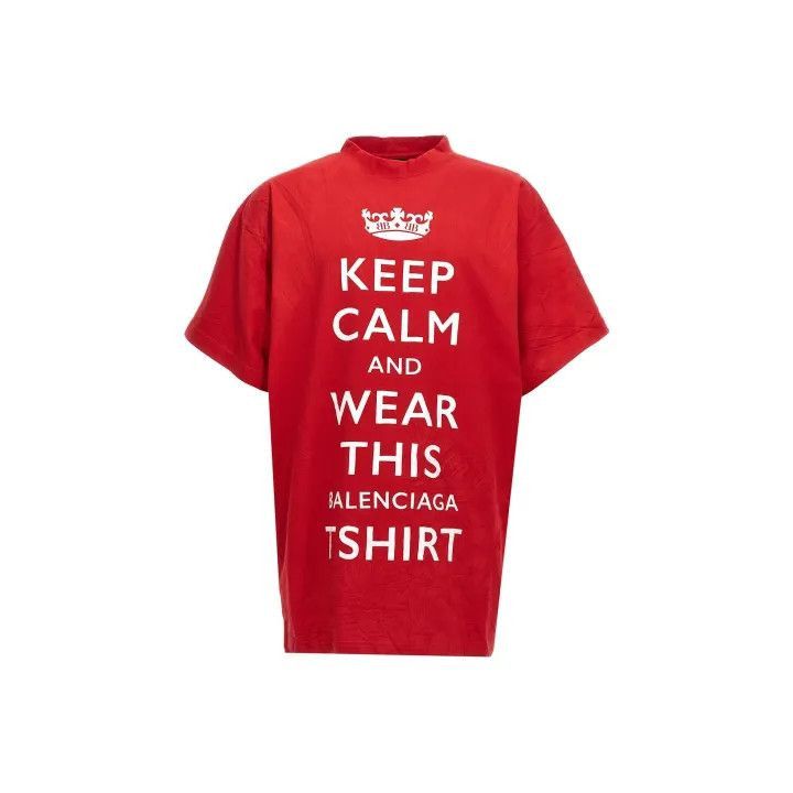 Balenciaga Balenciaga Red Half-Funnel Neck T-Shirt 0079-2507 Size XS / US 0-2 / IT 36-38 - 1 Thumbnail