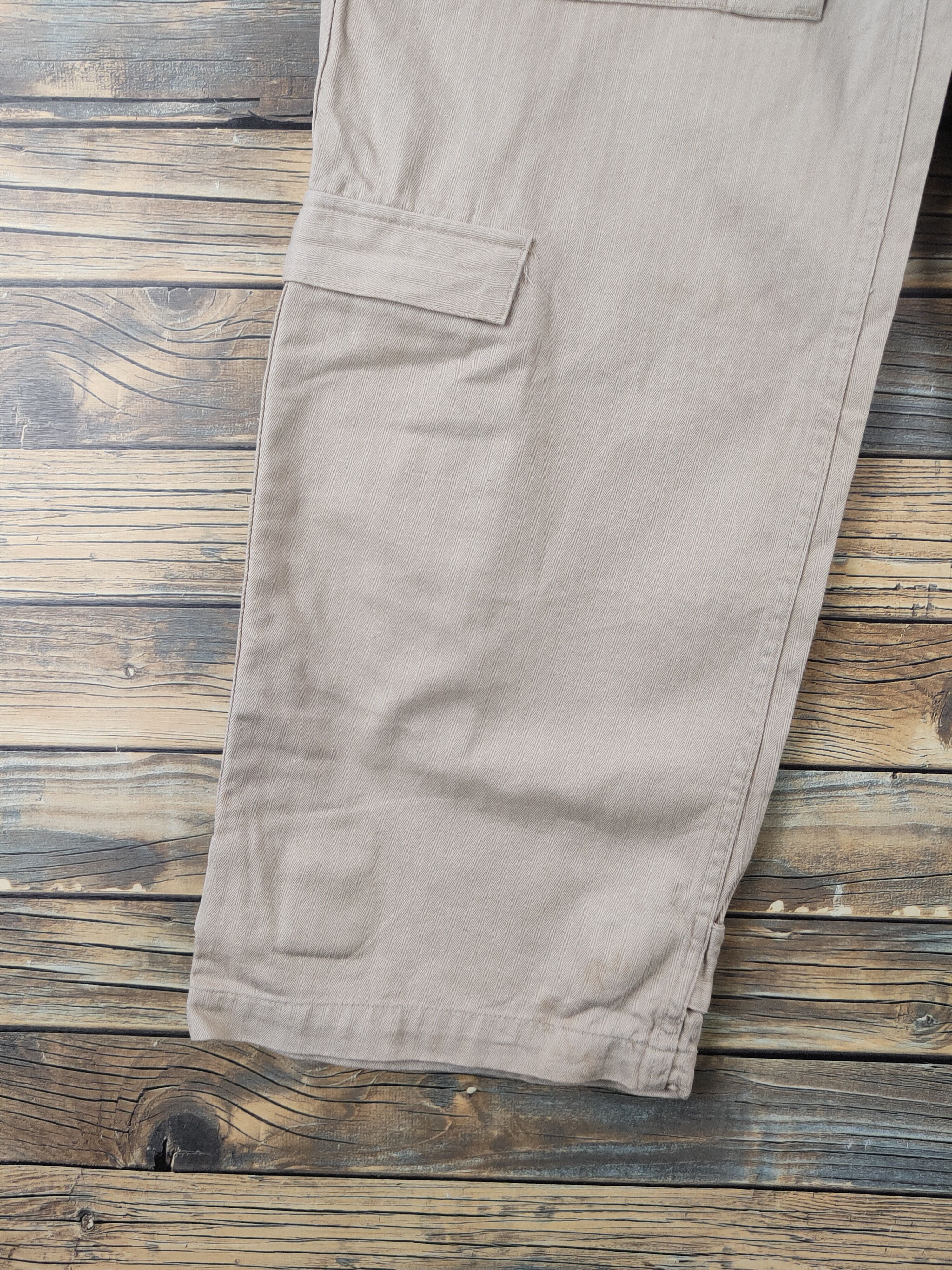 Japanese Brand No Means No Beige Multipocket Tactical Cargo Pants #W1858 Size US 32 / EU 48 - 4 Thumbnail