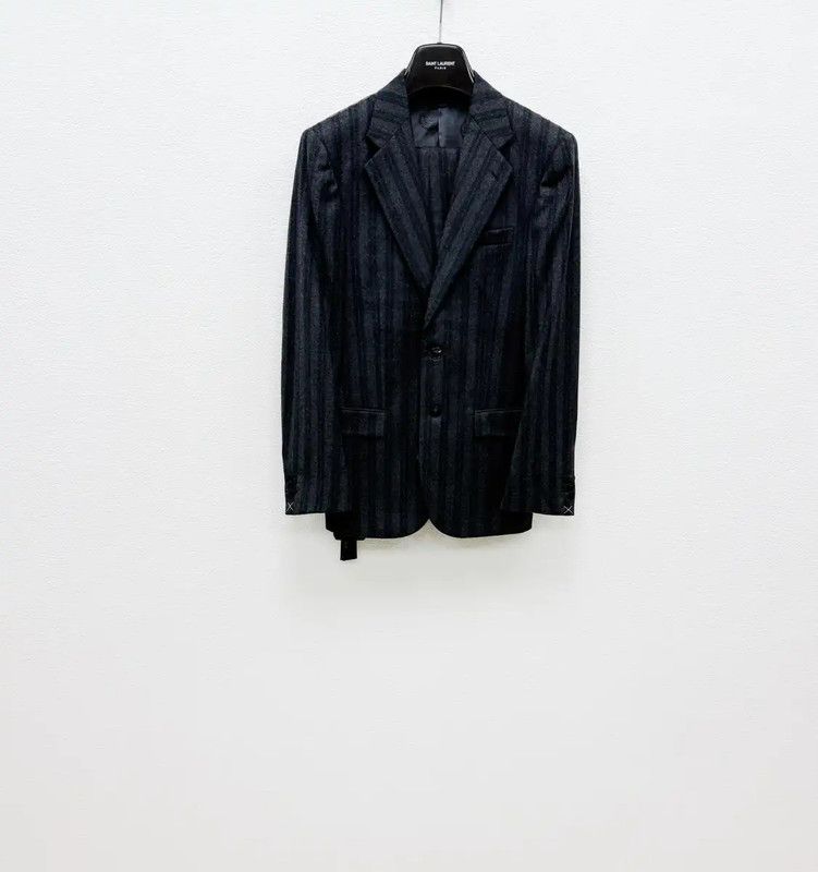 Versace Versace Men's Dark Gray Wool Long Sleeve Jacket 0089 Size US S / EU 44-46 / 1 - 1 Thumbnail