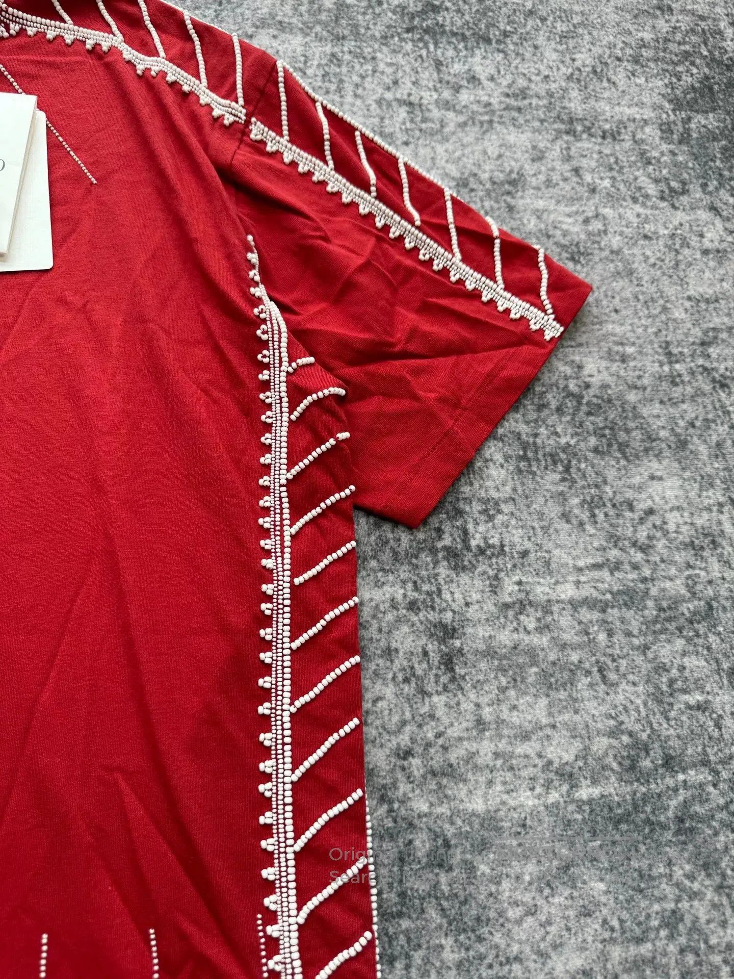 Valentino Valentino Red Beaded Short Sleeve Top. Size L / US 10 / IT 46 - 5 Thumbnail