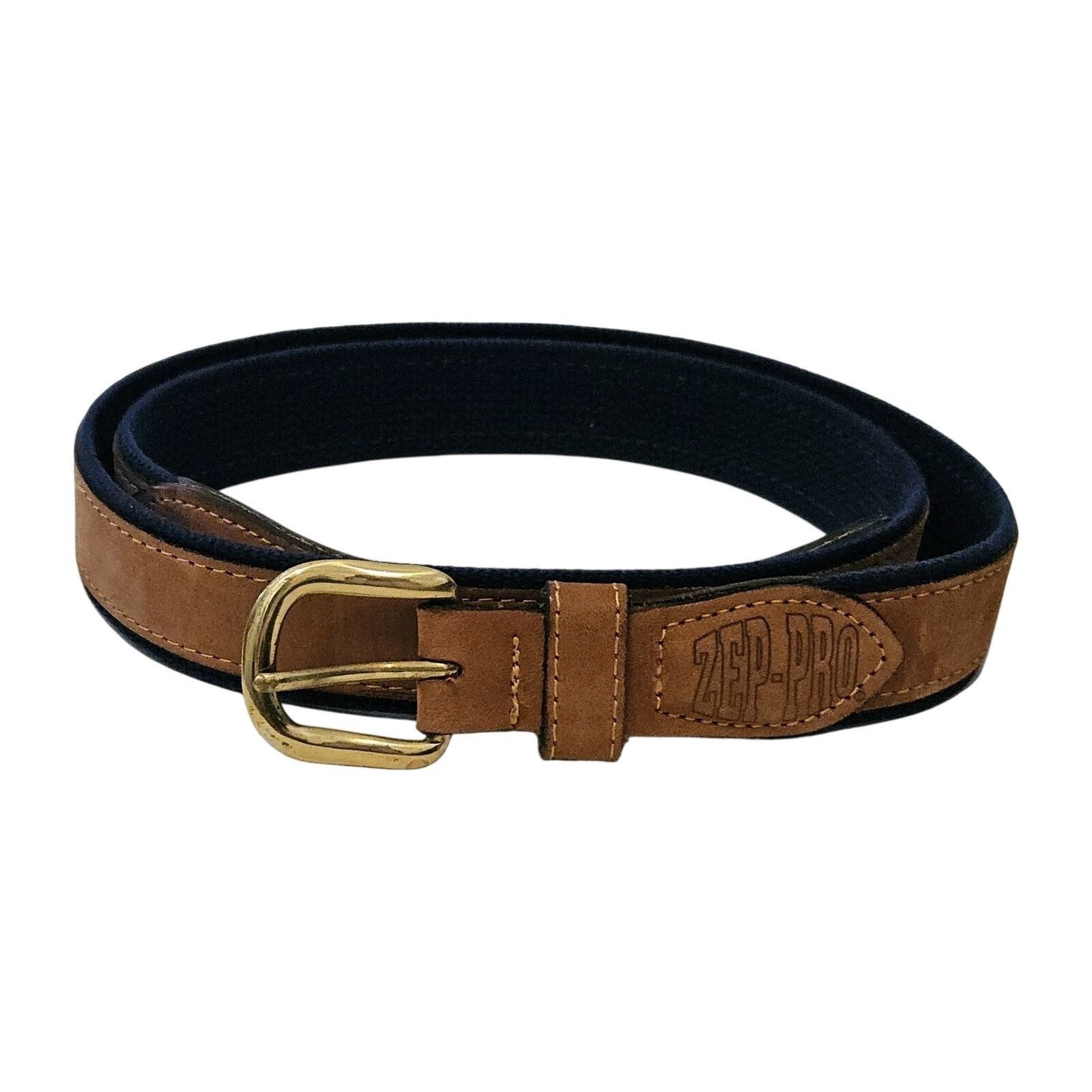 Other ZEP-PRO Brown Leather Blue Nautical Sailboat Belt Brass Buck Size 44 - 2 Thumbnail