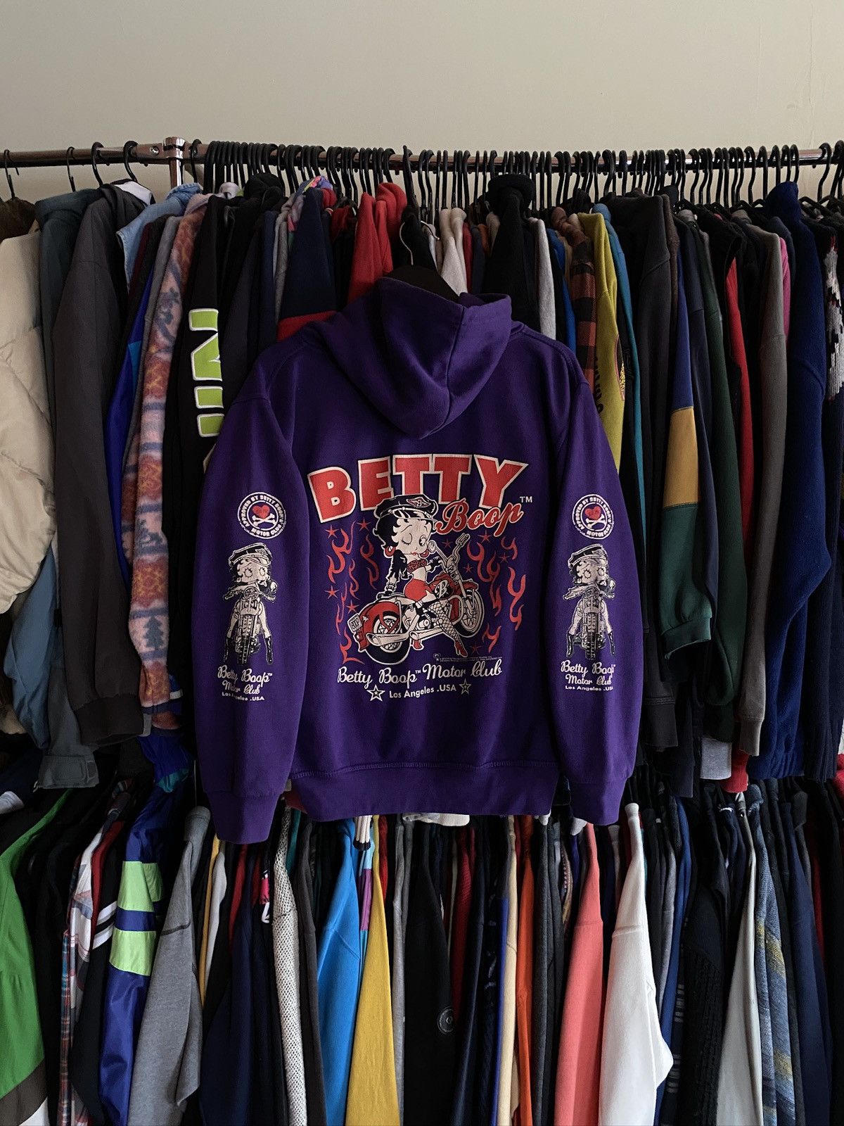 Vintage VINTAGE BETTY BOOP MOTO RACING FLAME HOODIE Size US M / EU 48-50 / 2 - 1 Thumbnail