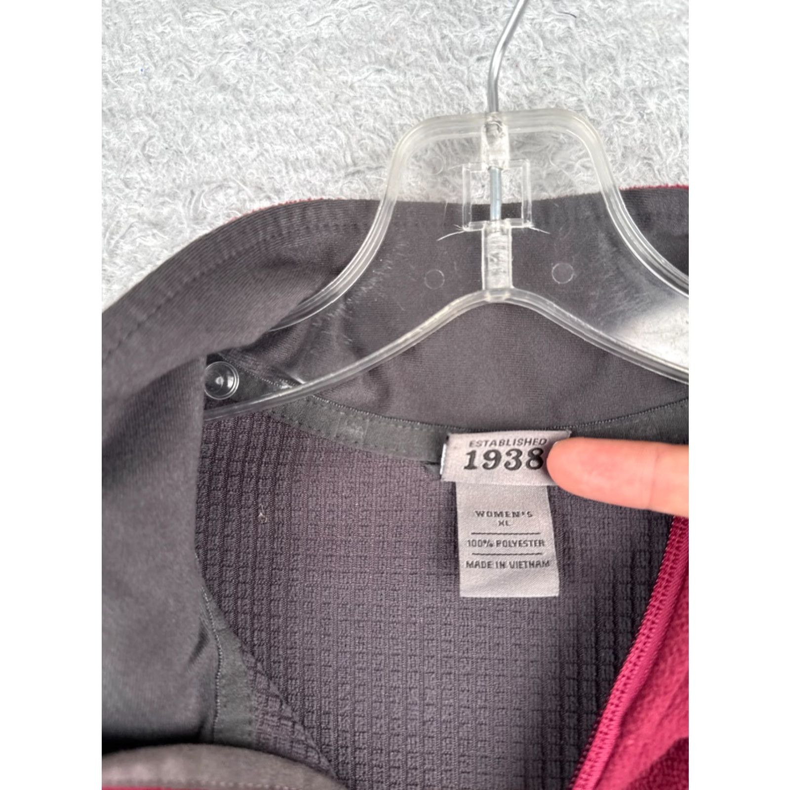 Vintage REI Jacket Womens Extra Large Red Full Zip Fleece Polyester Mock Neck Pockets Size XL / US 12-14 / IT 48-50 - 7 Thumbnail