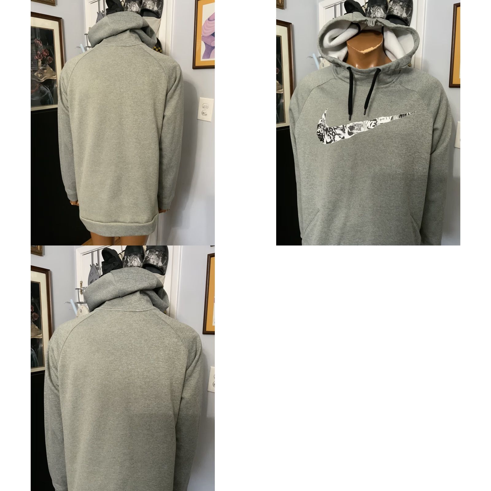 Nike Nike Dri Fit Therma Fleece Turtleneck Pullover Hoodie Gray XL Mens Hoodie Size US XL / EU 56 / 4 - 8 Thumbnail
