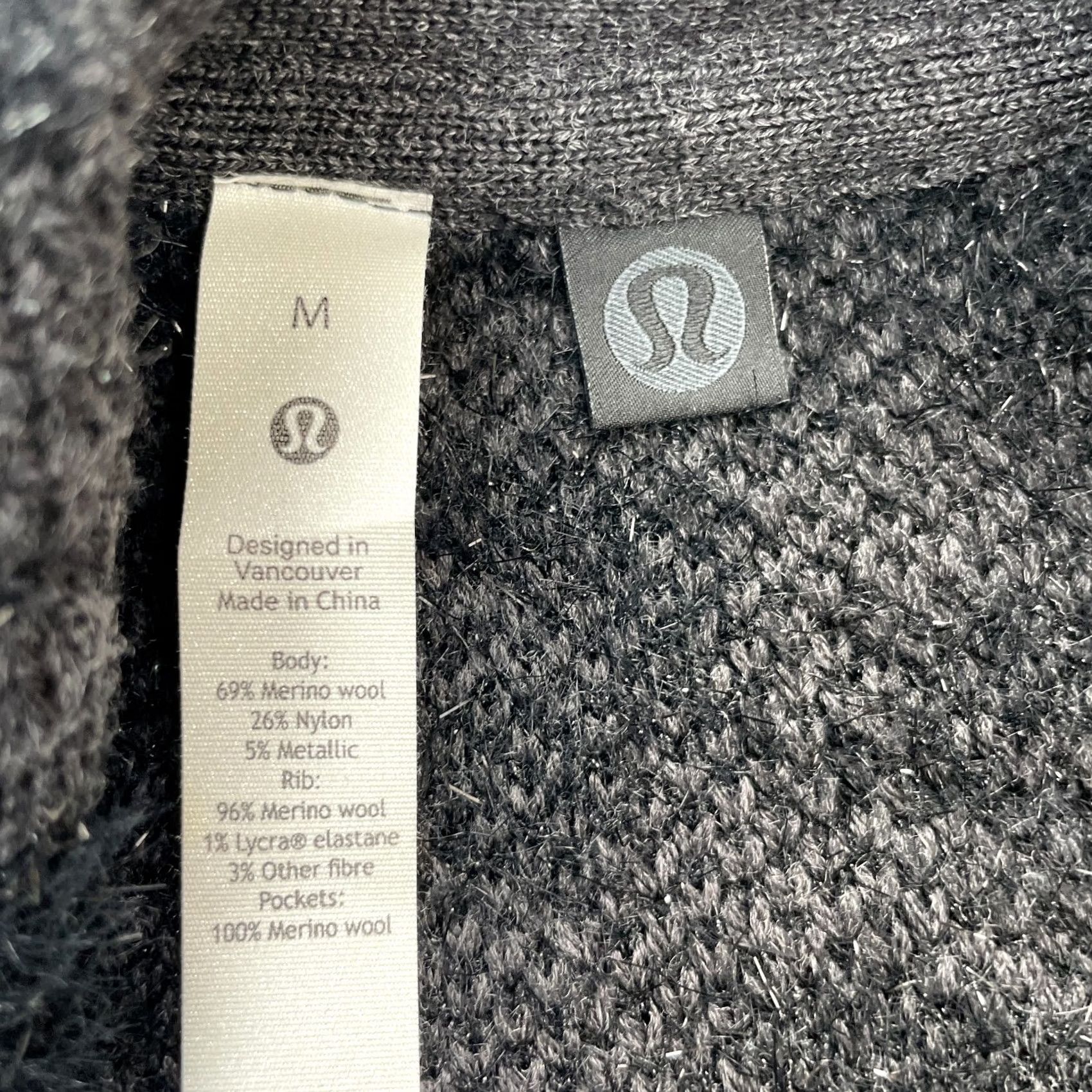 Lululemon Lululemon Womens Medium Gray Leopard Merino Wool Blend Jacquard Cardigan Sweater Size M / US 6-8 / IT 42-44 - 3 Thumbnail