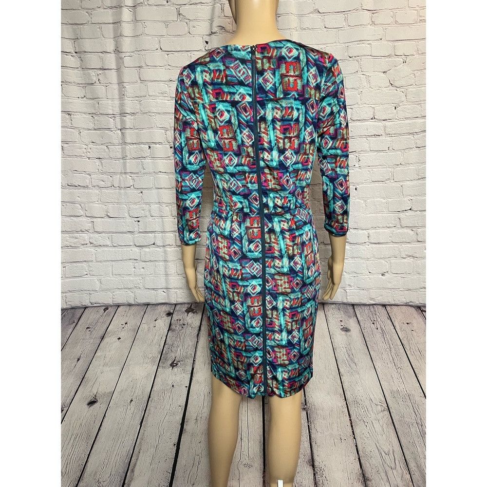 Marc Jacobs Marc New York Andrew Mark 3/4 Sleeve Pleated Bodycon Dress Size M / US 6-8 / IT 42-44 - 4 Thumbnail