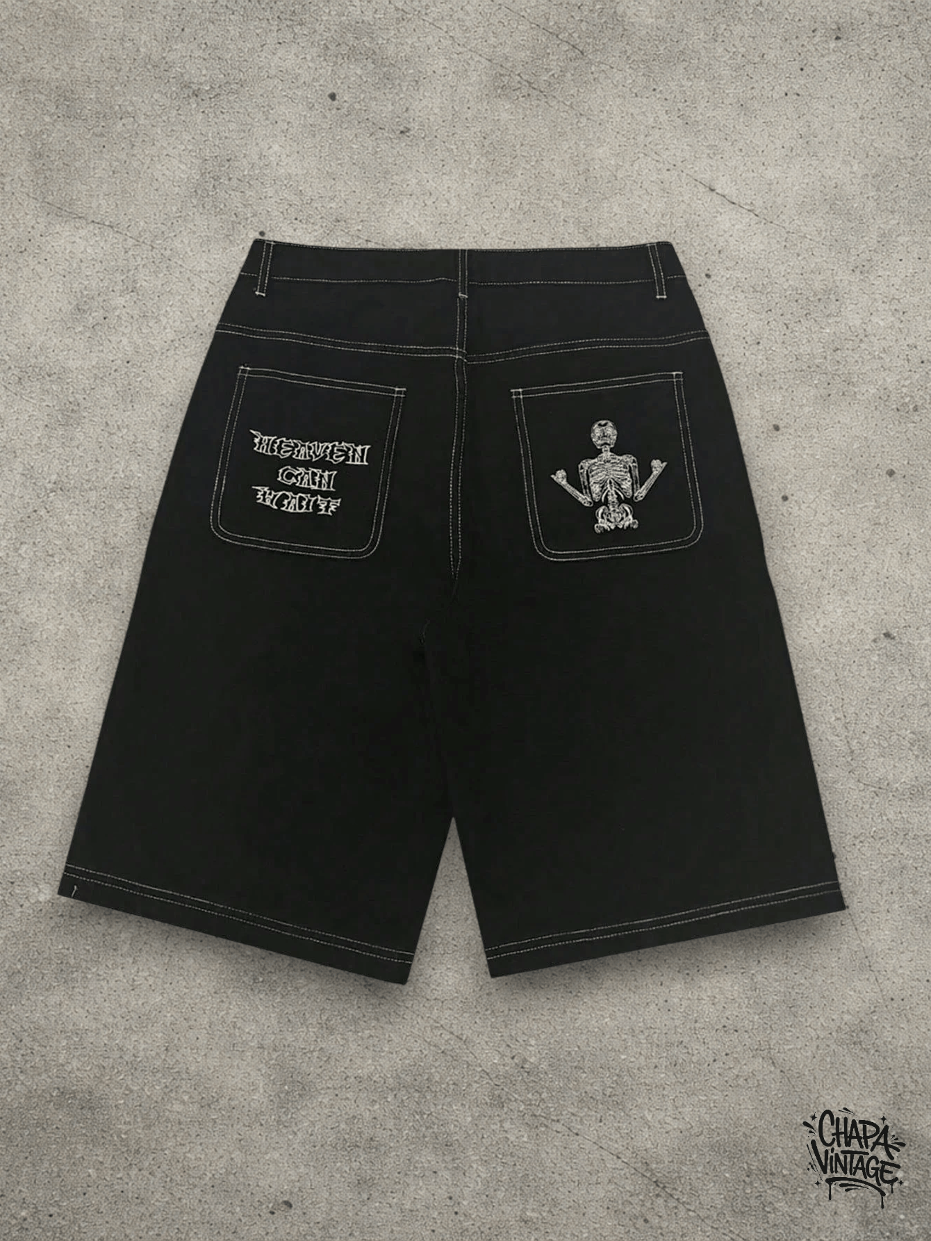 Vintage Goth denim shorts Size US 32 / EU 48 - 2 Thumbnail