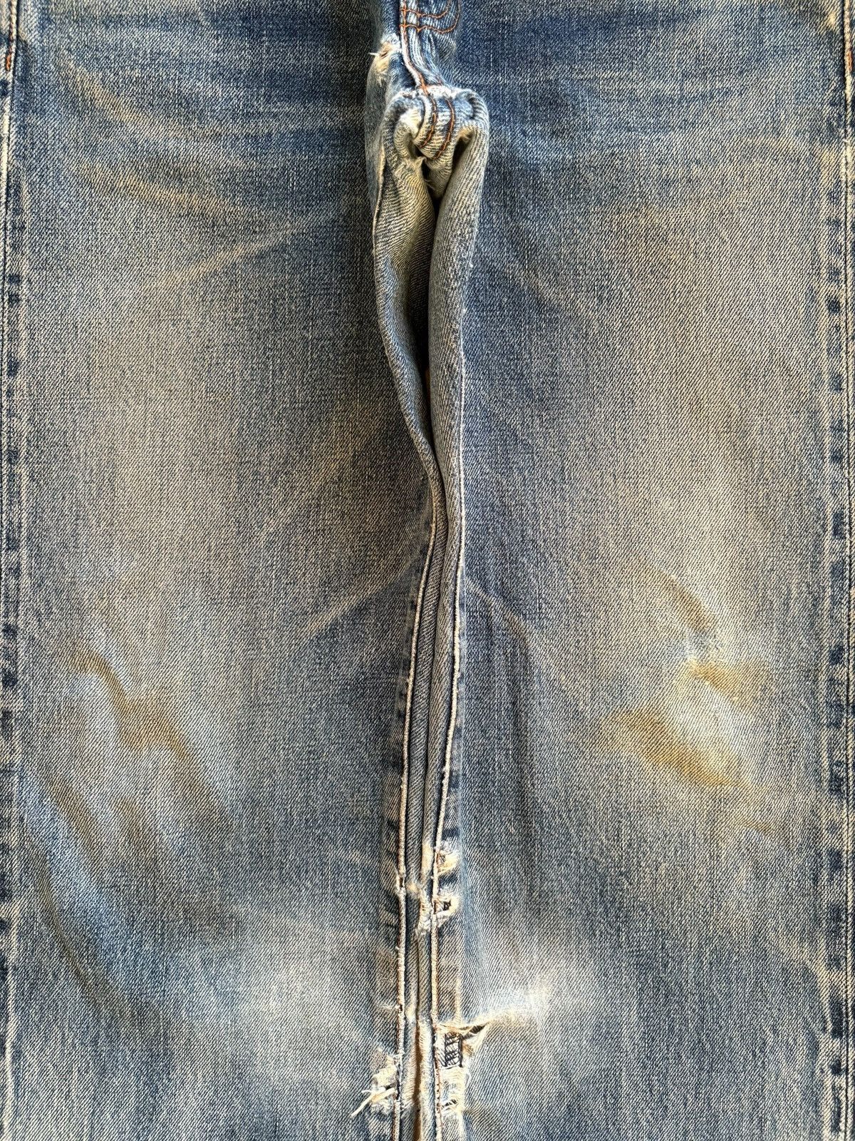 Levi's Vintage 80s Levis 502 Big E Selvedge Mud Wash Distress Jeans Size US 28 / EU 44 - 5 Thumbnail