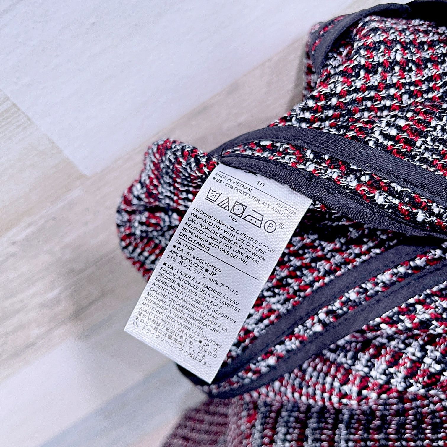 Other Banana Republic Boucle Long Jacket Black Red Womens 10 Size L / US 10 / IT 46 - 7 Thumbnail