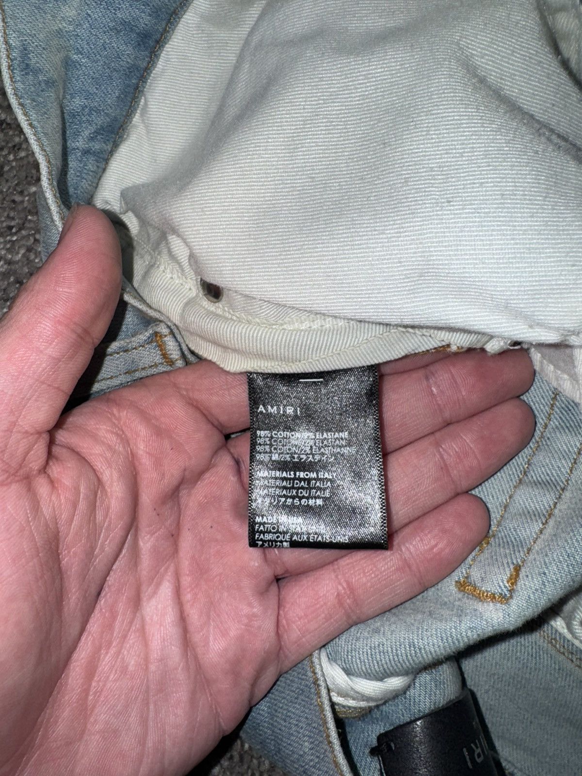 Amiri Amiri Jeans, Size 34 grey with white bleach splatters. Size US 34 / EU 50 - 5 Thumbnail