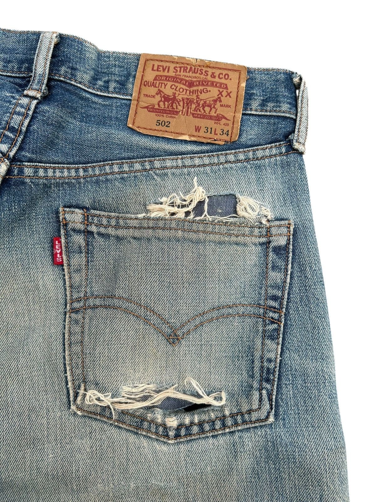 Kapital Thrashed Vintage Levis big E Selvedge Denim Jeans Size US 30 / EU 46 - 15 Thumbnail