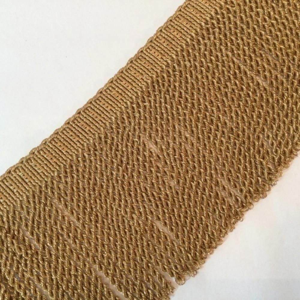 Designer Wide Gold Metallic Bullion Fringe - 2 Yards Size ONE SIZE - 1 Thumbnail