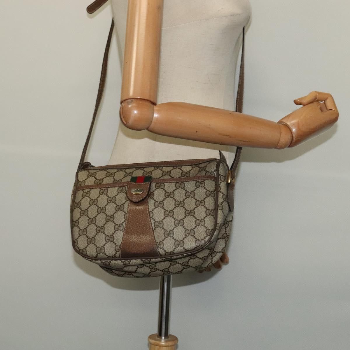Gucci GUCCI GG Supreme Web Sherry Line Shoulder Bag Pvc Beige Size ONE SIZE - 21 Thumbnail