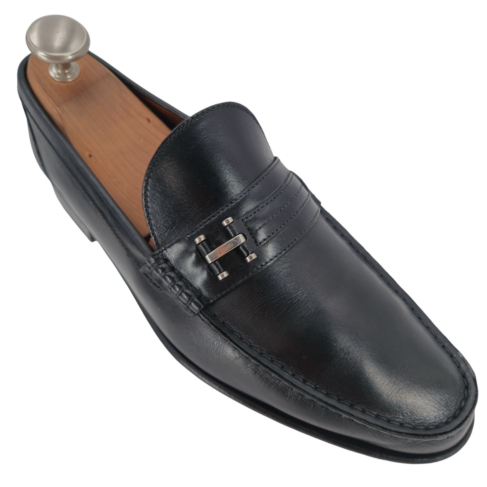 Testoni A. Testoni Mens Black Leather Bit Loafers Size 8.5 Italian Size US 8.5 / EU 41-42 - 1 Thumbnail