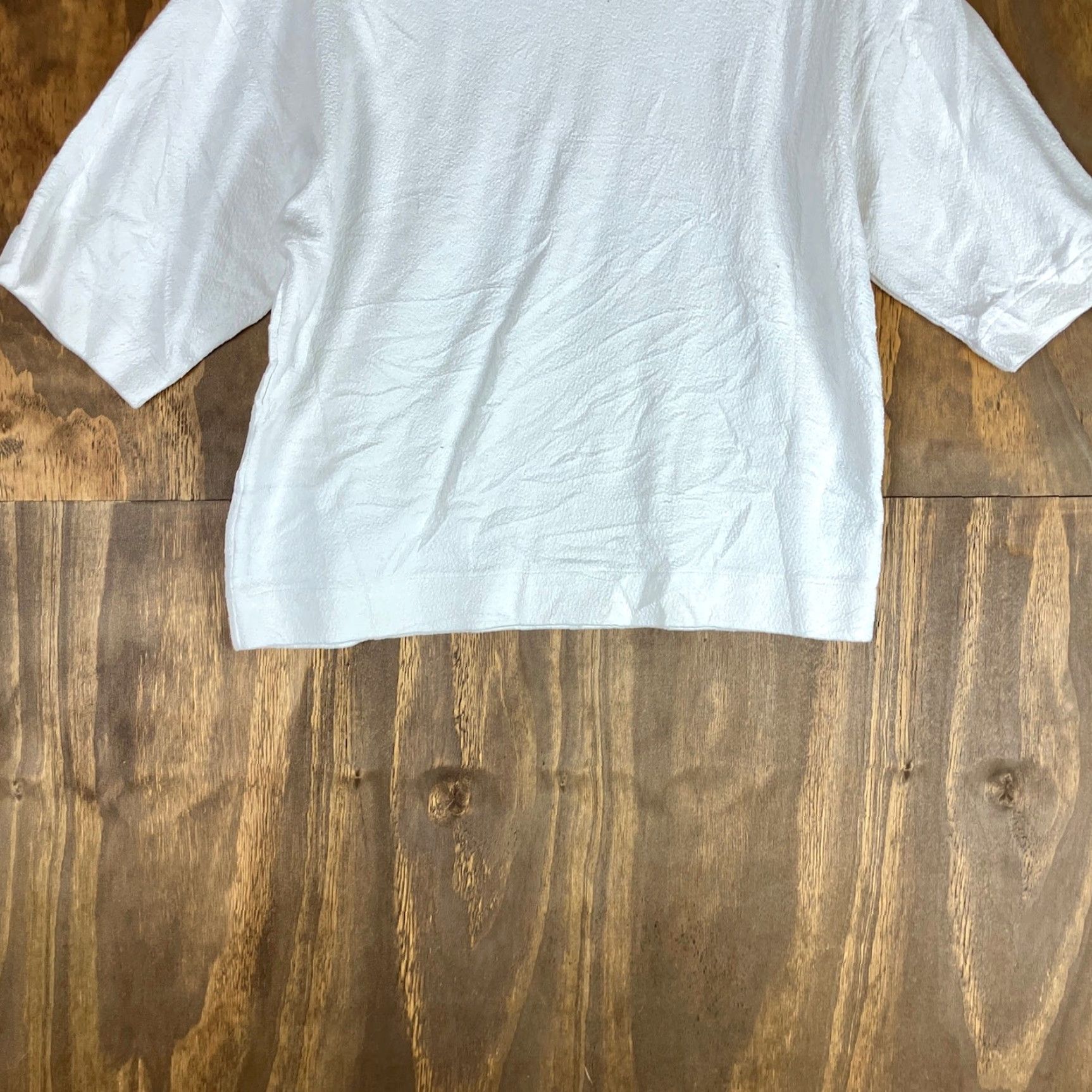 J.Crew VINTAGE J. CREW 365 Womens Shirt White Textured Crepe Drop-Sleeve Turtleneck XS Size XS / US 0-2 / IT 36-38 - 3 Thumbnail