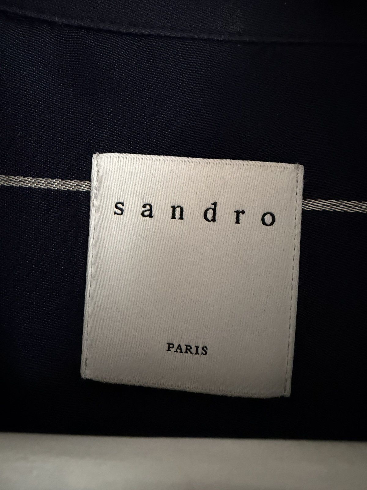 Sandro Navy Striped Camp Collar Bowling Shirt Size US S / EU 44-46 / 1 - 2 Thumbnail