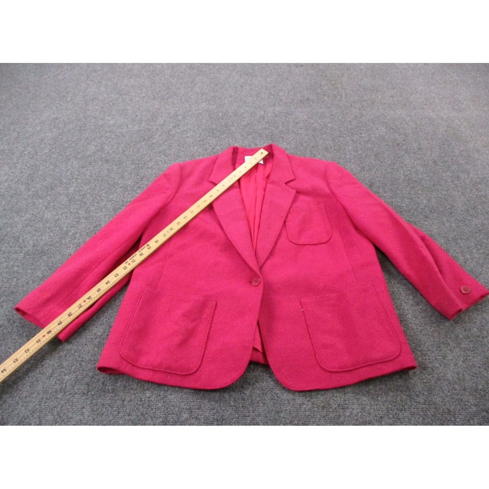 Pendleton VINTAGE Pendleton Jacket Womens Blazer 40 Wool Tweed One-Button Pink Wool USA Made 90s Women Blazer Size S / US 4 / IT 40 - 6 Thumbnail