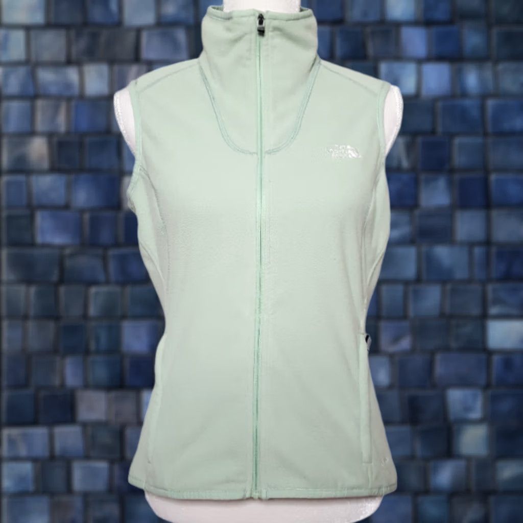The North Face The North Face TKA 100 Vest Fleece Medium Green Solid Full Zip Womens Vest Size M / US 6-8 / IT 42-44 - 1 Thumbnail