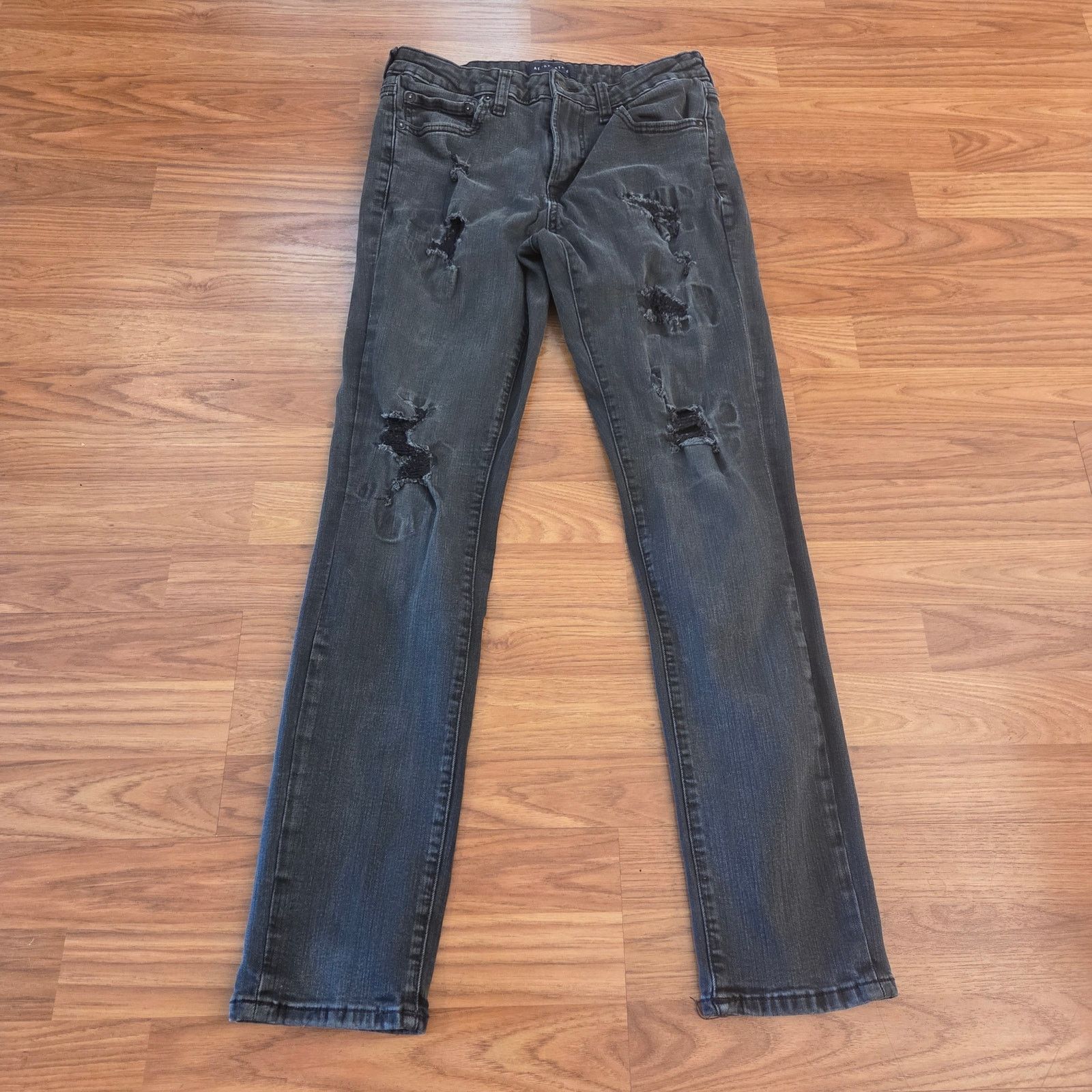 Aeropostale Aeropostale Distressed Black Skinny Jeans - Size 30/32 Size US 30 / EU 46 - 3 Thumbnail