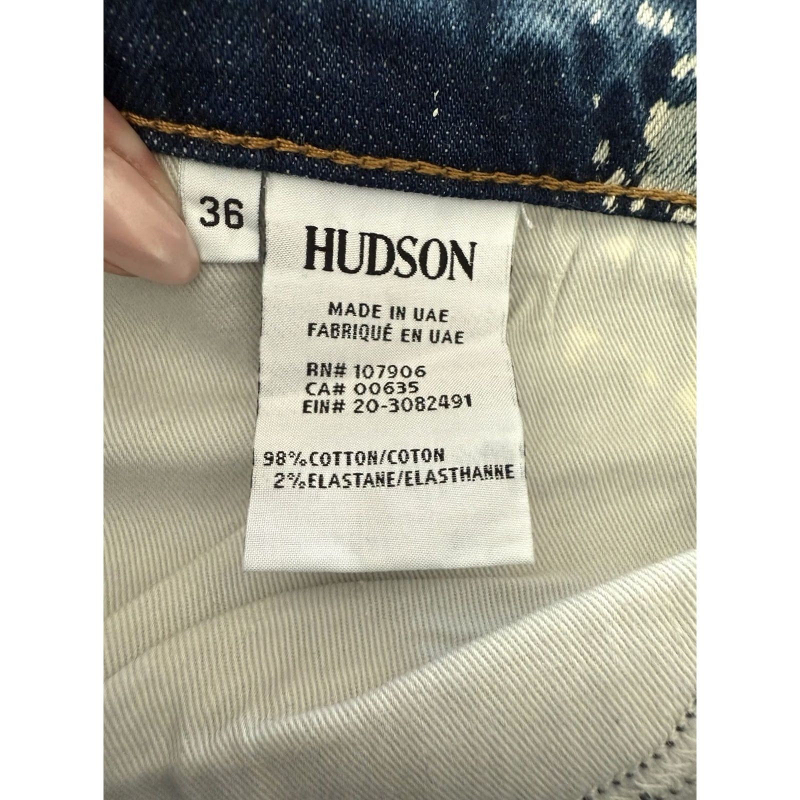 Hudson Hudson Blake Jeans Mens 36 Slim Straight Blue Splatter Size US 36 / EU 52 - 4 Thumbnail