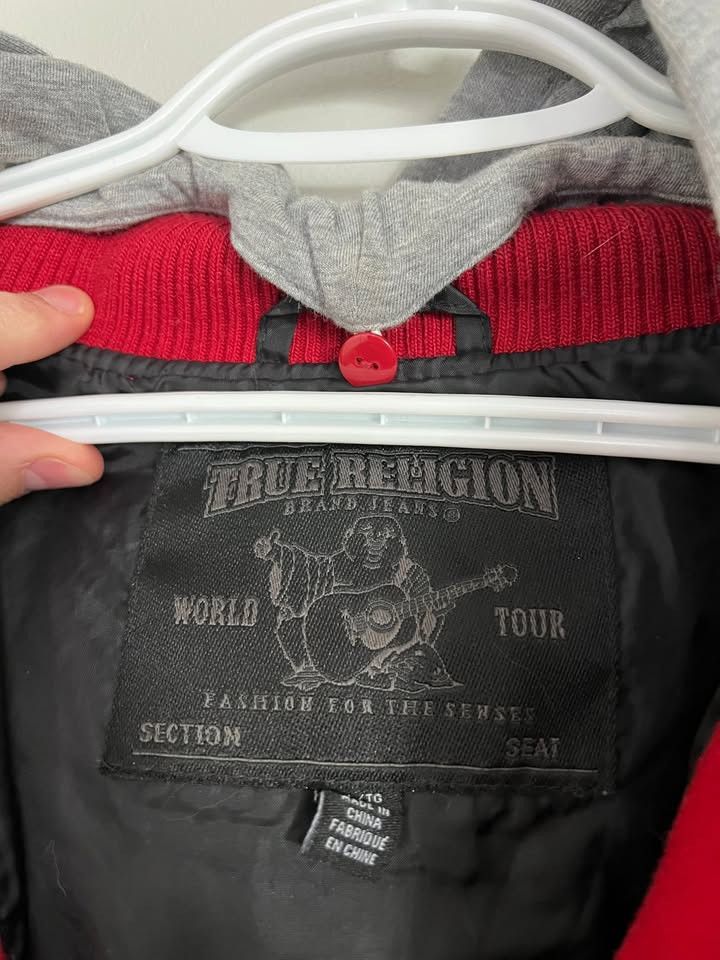 True Religion True Religion Red Varsity Wool Jacket Detachable hood Size US XL / EU 56 / 4 - 5 Thumbnail