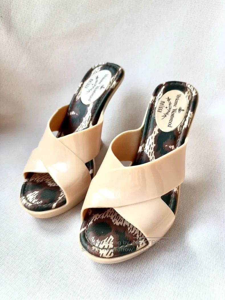 Vivienne Westwood Vivienne Westwood Beige asymmetric wedge high-heeled sanda Size US 4.5 / IT 34.5 - 4 Thumbnail