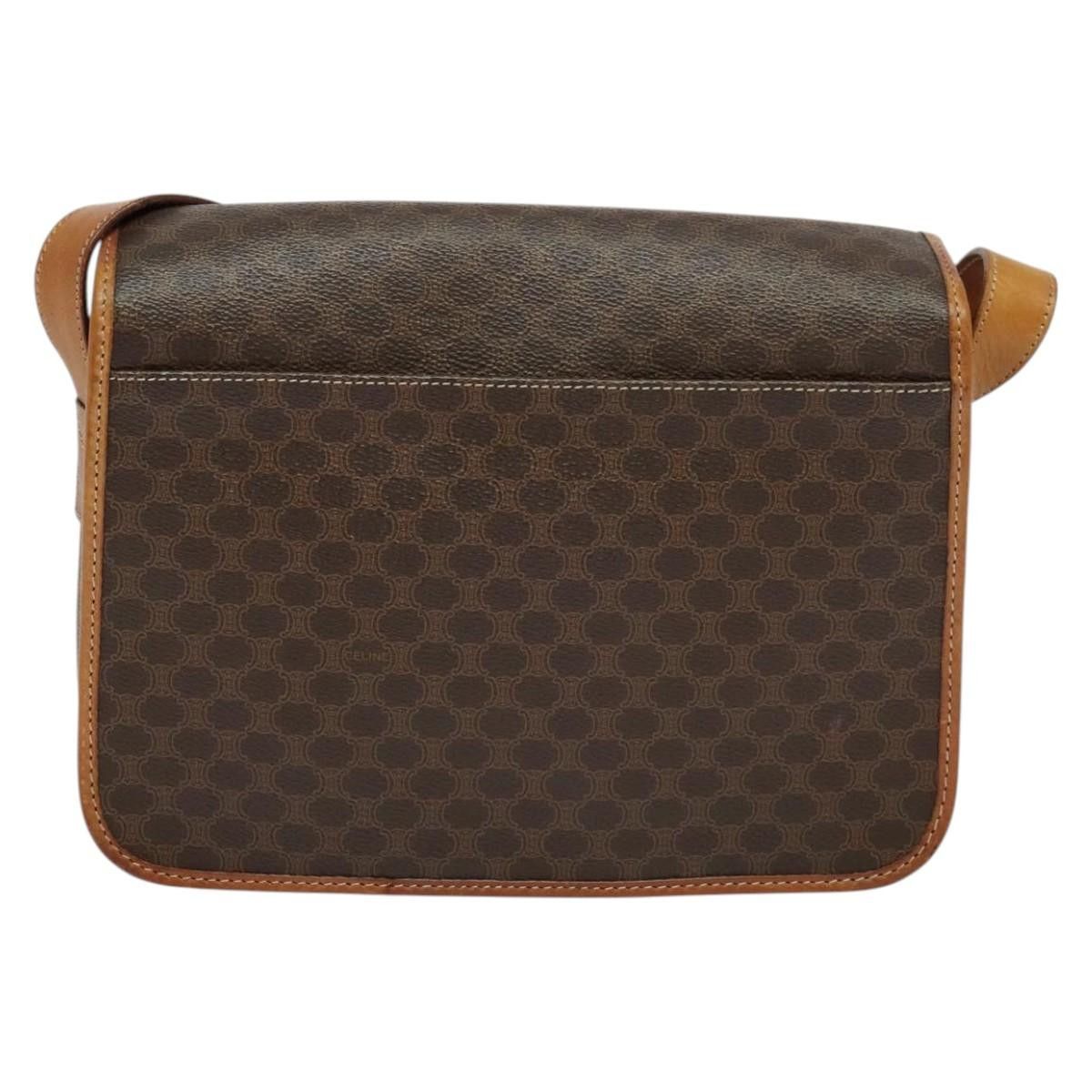 Celine CELINE Macadam Canvas Shoulder Bag Pvc Leather Brown Gold Size ONE SIZE - 3 Thumbnail