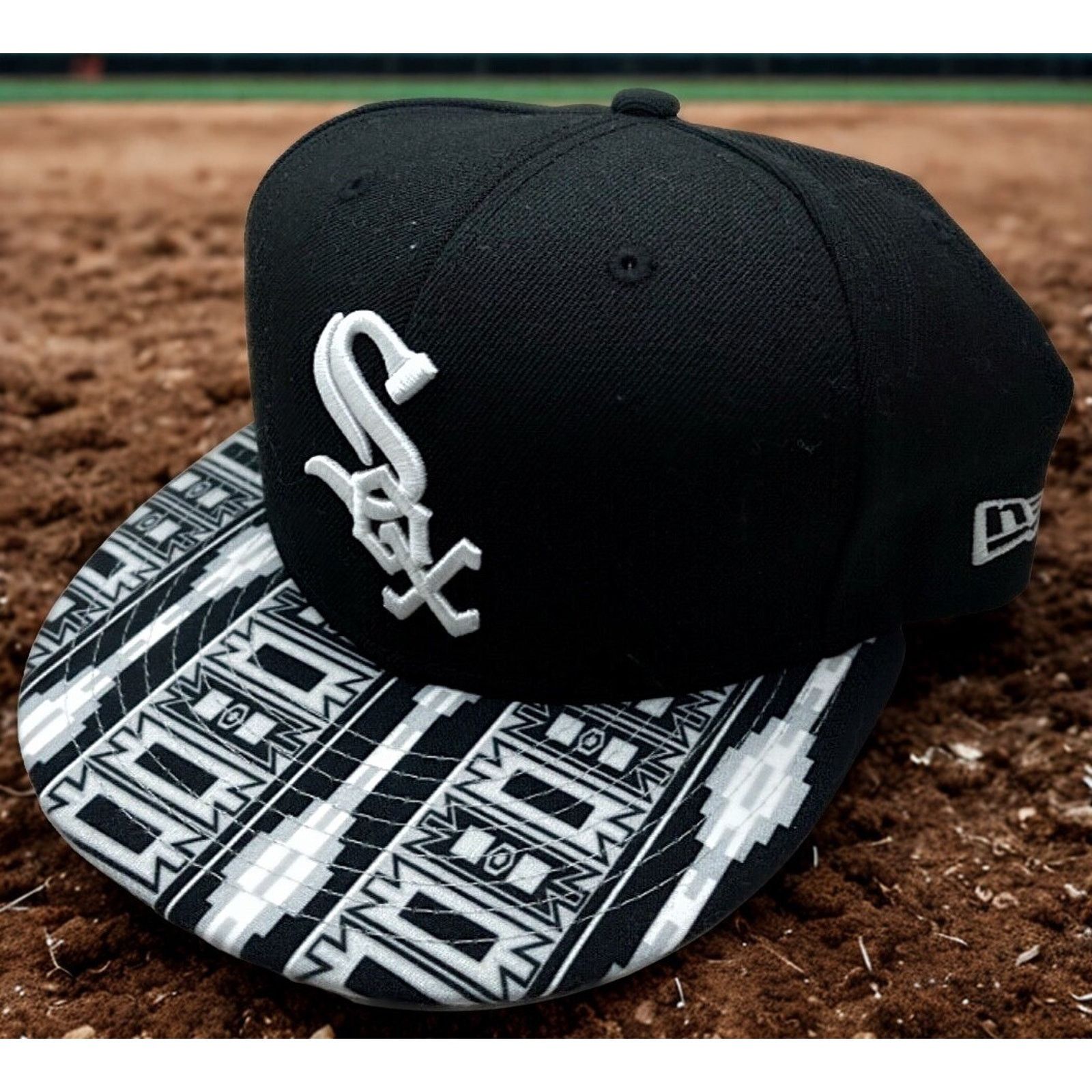 New Era Chicago White Sox New Era Snapback Hat Aztec Tribal Brim MLB Size ONE SIZE - 9 Thumbnail