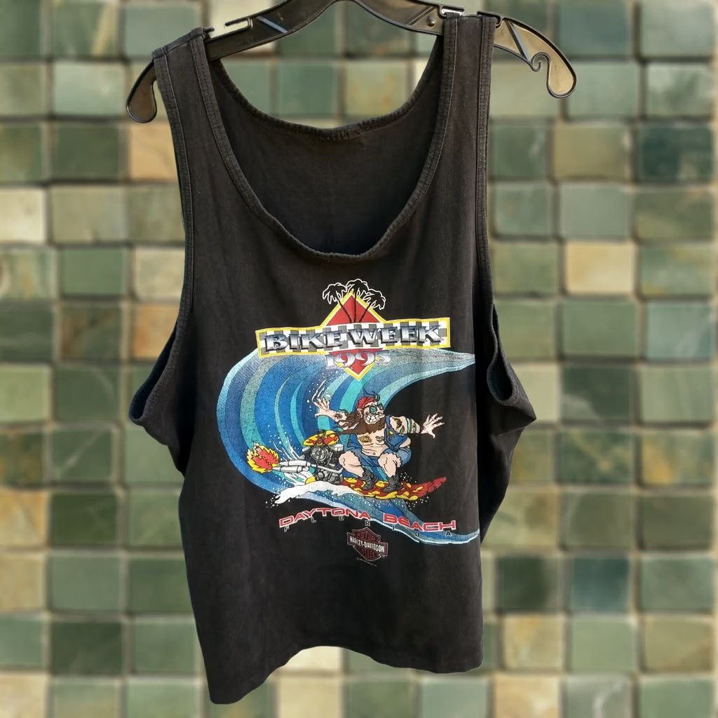 Harley Davidson VTG Daytona Beach Bike Week 1995 XL Harley Davidson tank top shirt Mens Shirt XL Black Motorcycles Vintage Size US XL / EU 56 / 4 - 1 Thumbnail