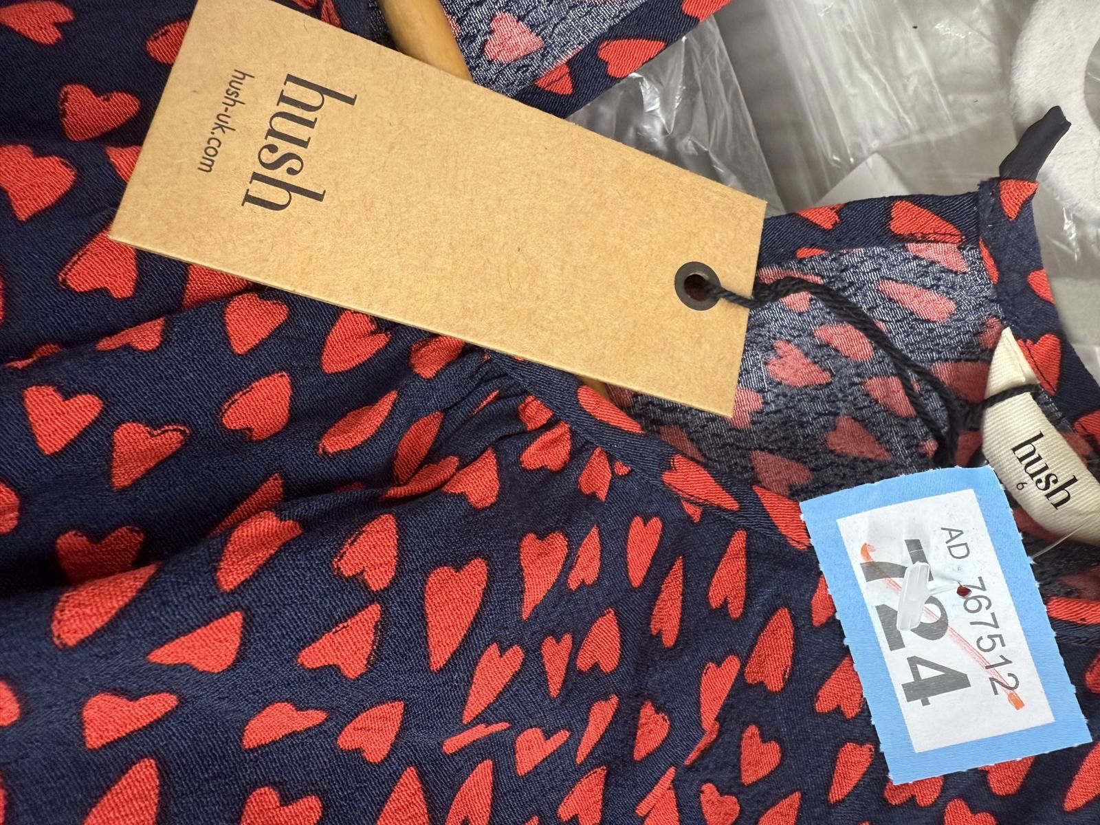 Errolson Hugh Hush Navy Blue and Red Heart Print Long Sleeve Blouse Size XS / US 0-2 / IT 36-38 - 3 Thumbnail
