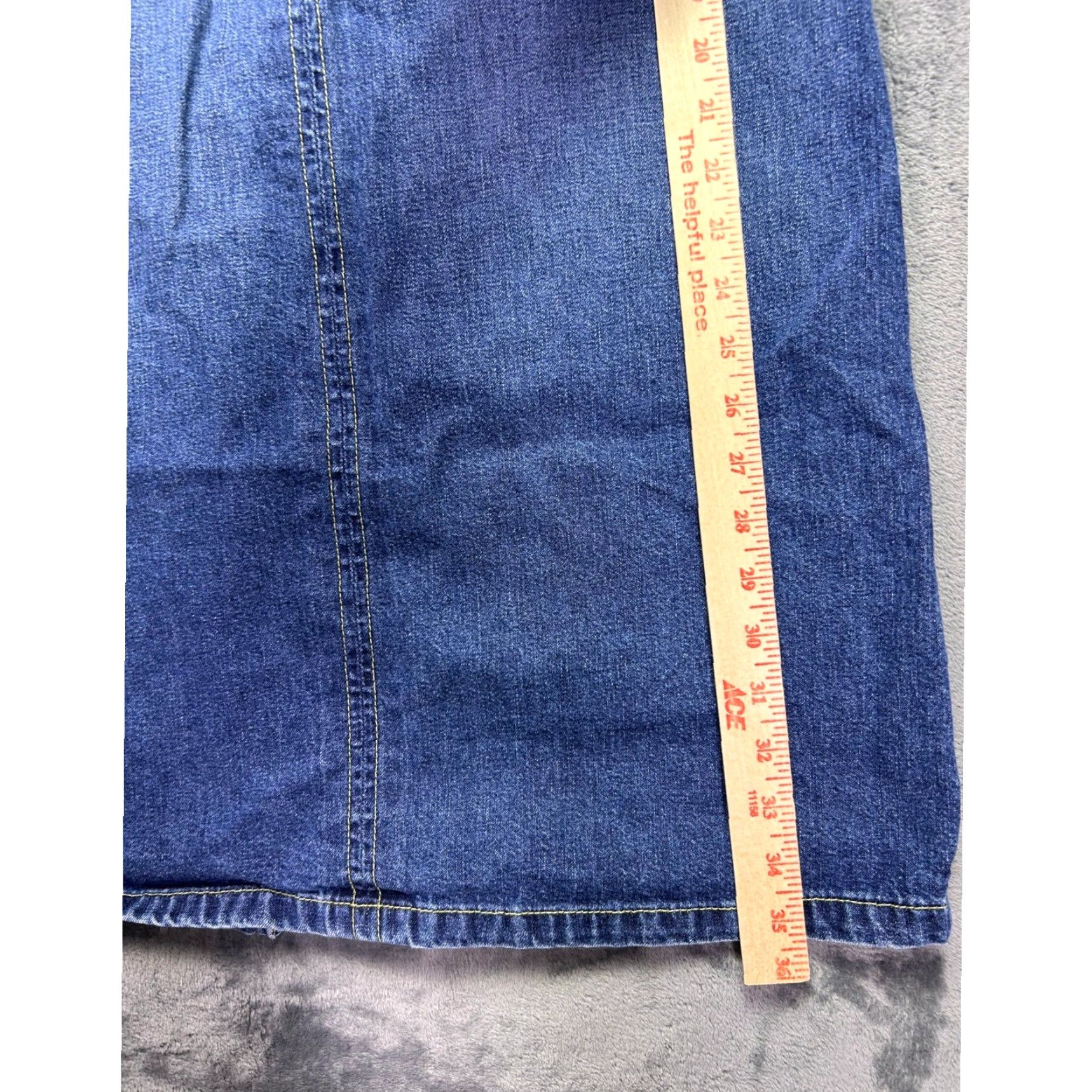 Denime VINTAGE Tommy Jeans Skirt Maxi Slit Denim 9 Womens USA Made Blue 90s Classic Zipper Pockets Logo High Rise Solid Long Machine Washable Juniors Size 30" / US 8 / IT 44 - 7 Thumbnail
