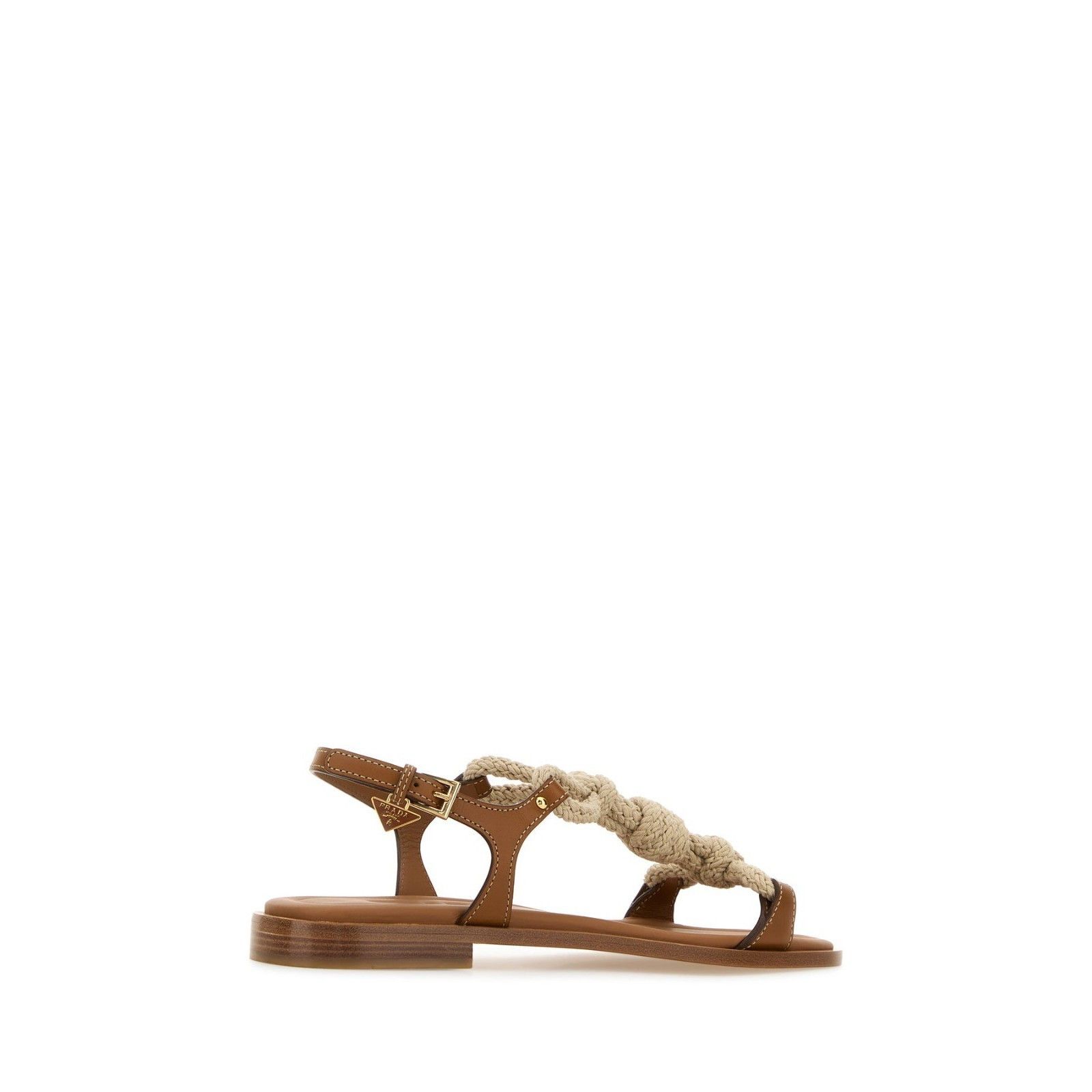 Prada PRADA Two Tone Brown Fabric Leather Sandals New & Authentic Size US 10 / IT 40 - 3 Thumbnail