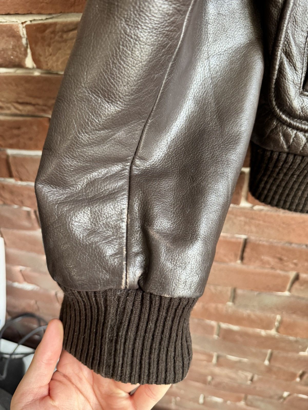 Vintage Conbipel Vintage 90s Flight Leather Jacket Rare Rock Roll Size US L / EU 52-54 / 3 - 3 Thumbnail