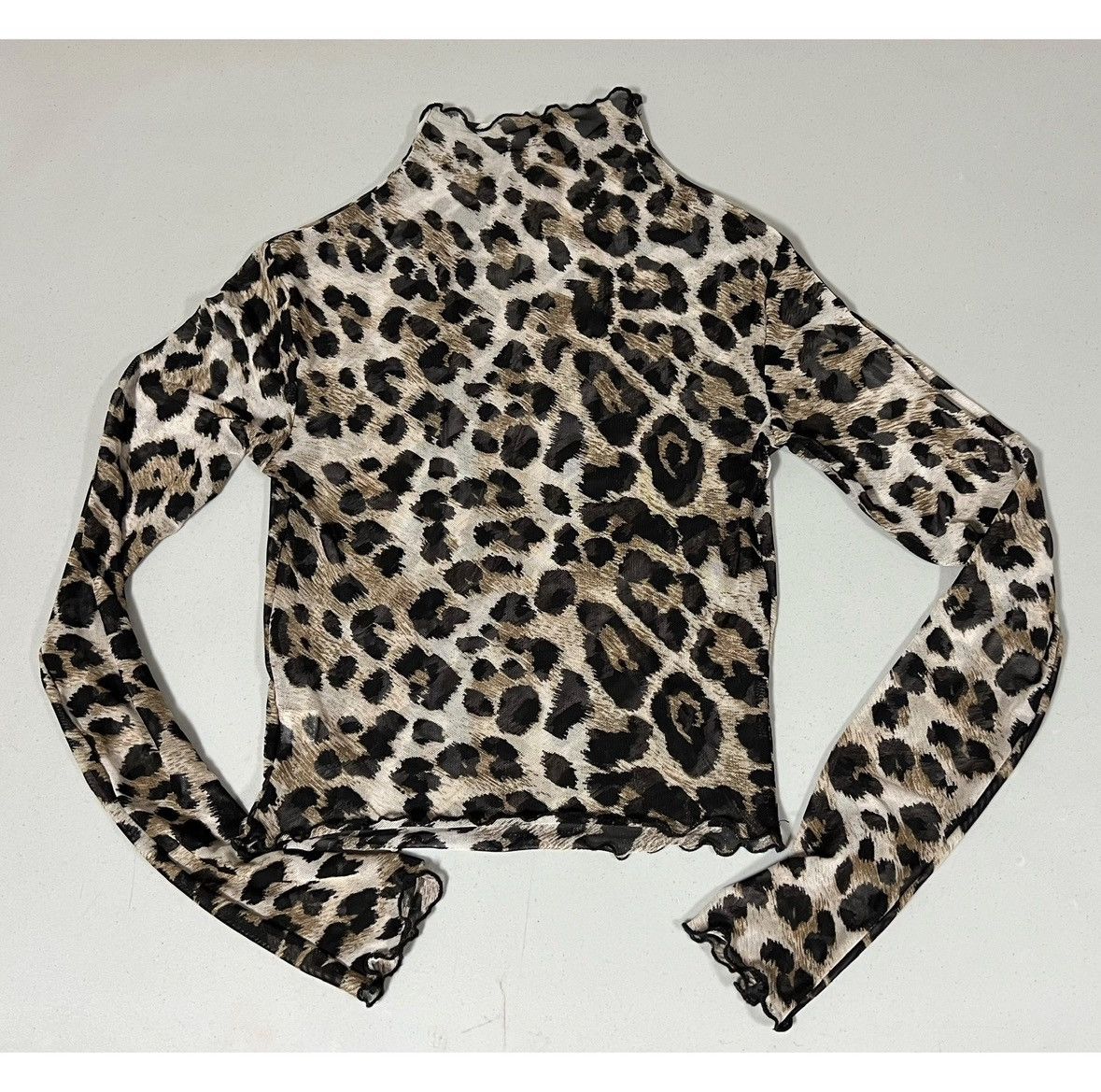 Windsor Smith Windsor Leopard Print Turtleneck Shirt Top Blouse Size M 🐆✨ Size M / US 6-8 / IT 42-44 - 3 Thumbnail