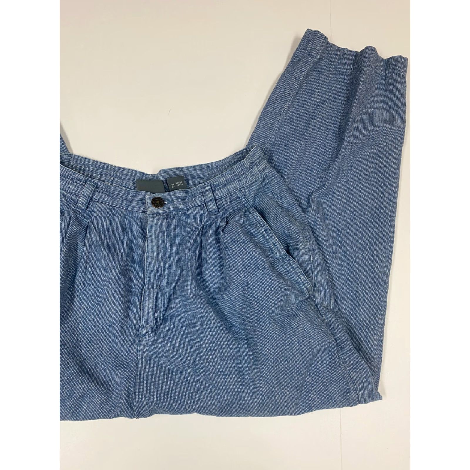 Vintage Lizwear Womens Jeans 10 Blue Light Denim Cotton Blend Straight Zip Crop Stretch Regular Inseam 23 in Size 32" / US 10 / IT 46 - 2 Thumbnail