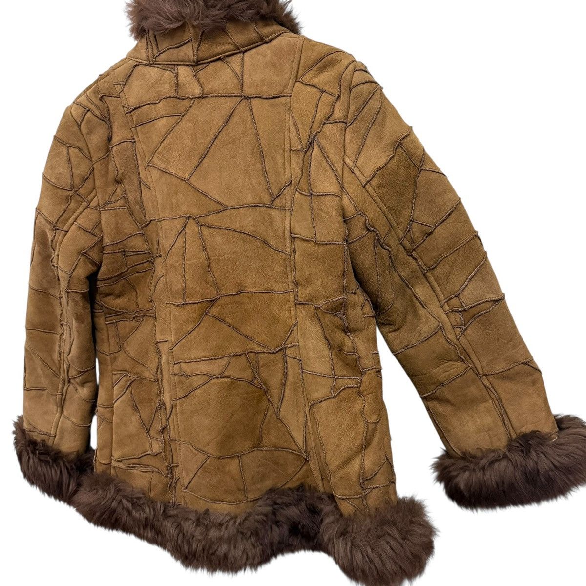 Issey Miyake Vintage Genuine Sheep Leather Fur Jacket Patchwork Size M / US 6-8 / IT 42-44 - 9 Thumbnail