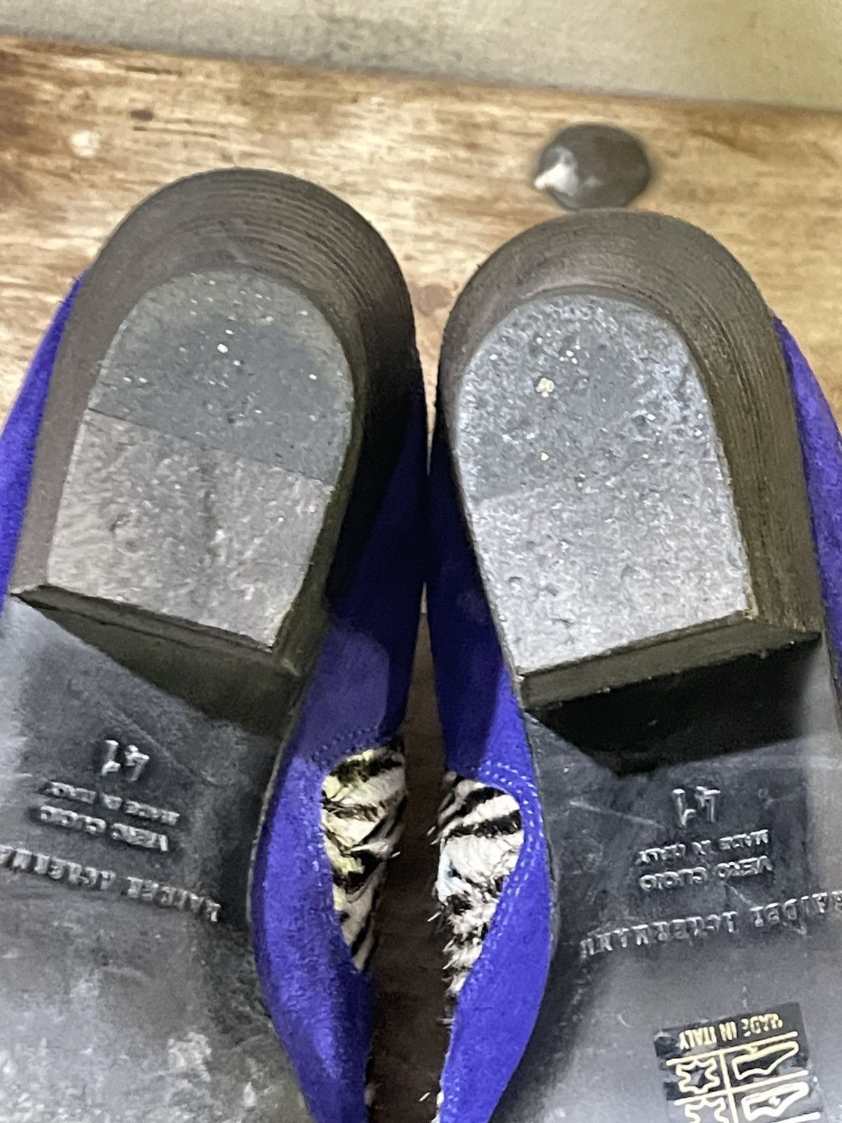 Haider Ackermann SS16 Zebra Ponyhair and Blue Suede Flame Booties Size US 11 / IT 41 - 20 Thumbnail