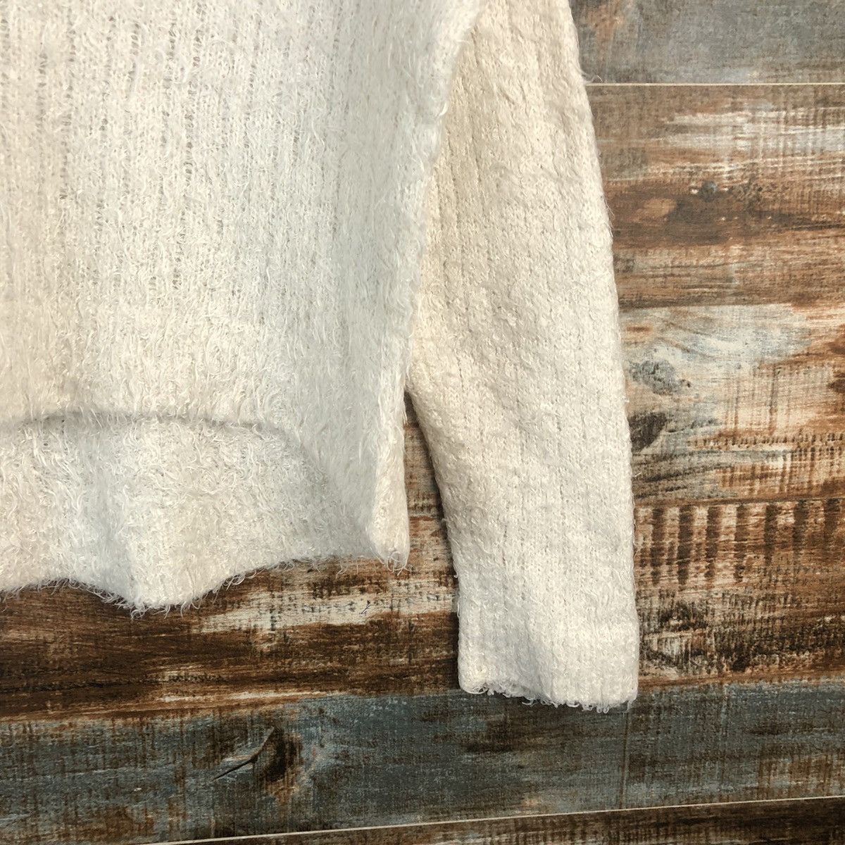 Homespun Knitwear × Japanese Brand DLL E Hypen Of World Gallery White mohair Knitwear #C044 Size M / US 6-8 / IT 42-44 - 8 Thumbnail