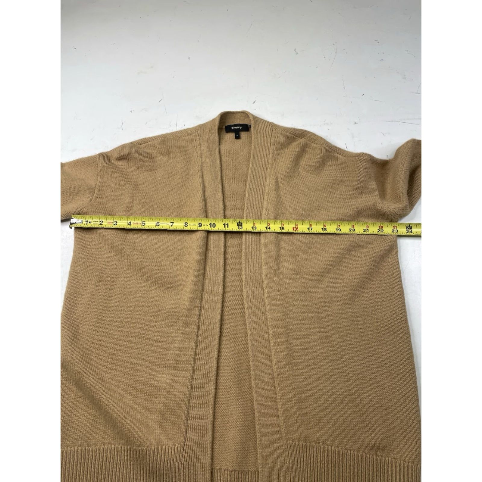 Theory THEORY Cardigan Sweater Open Front Oversized 100% Cashmere Beige Petite Women Long Sleeve Knit Size S / US 4 / IT 40 - 7 Thumbnail