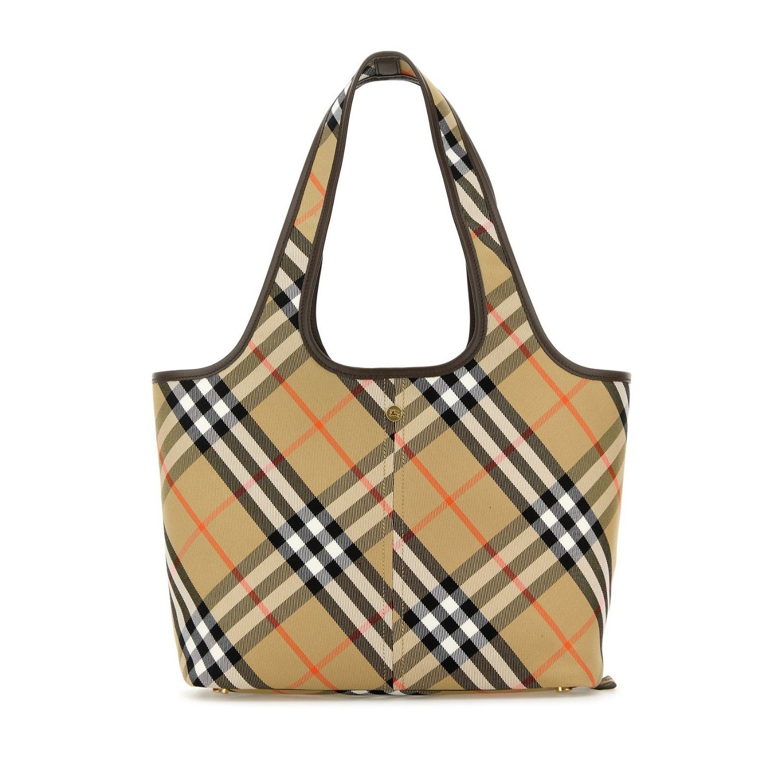 Burberry BURBERRY Small Check Beige Canvas Shopper Tote Bag New Size ONE SIZE - 1 Thumbnail