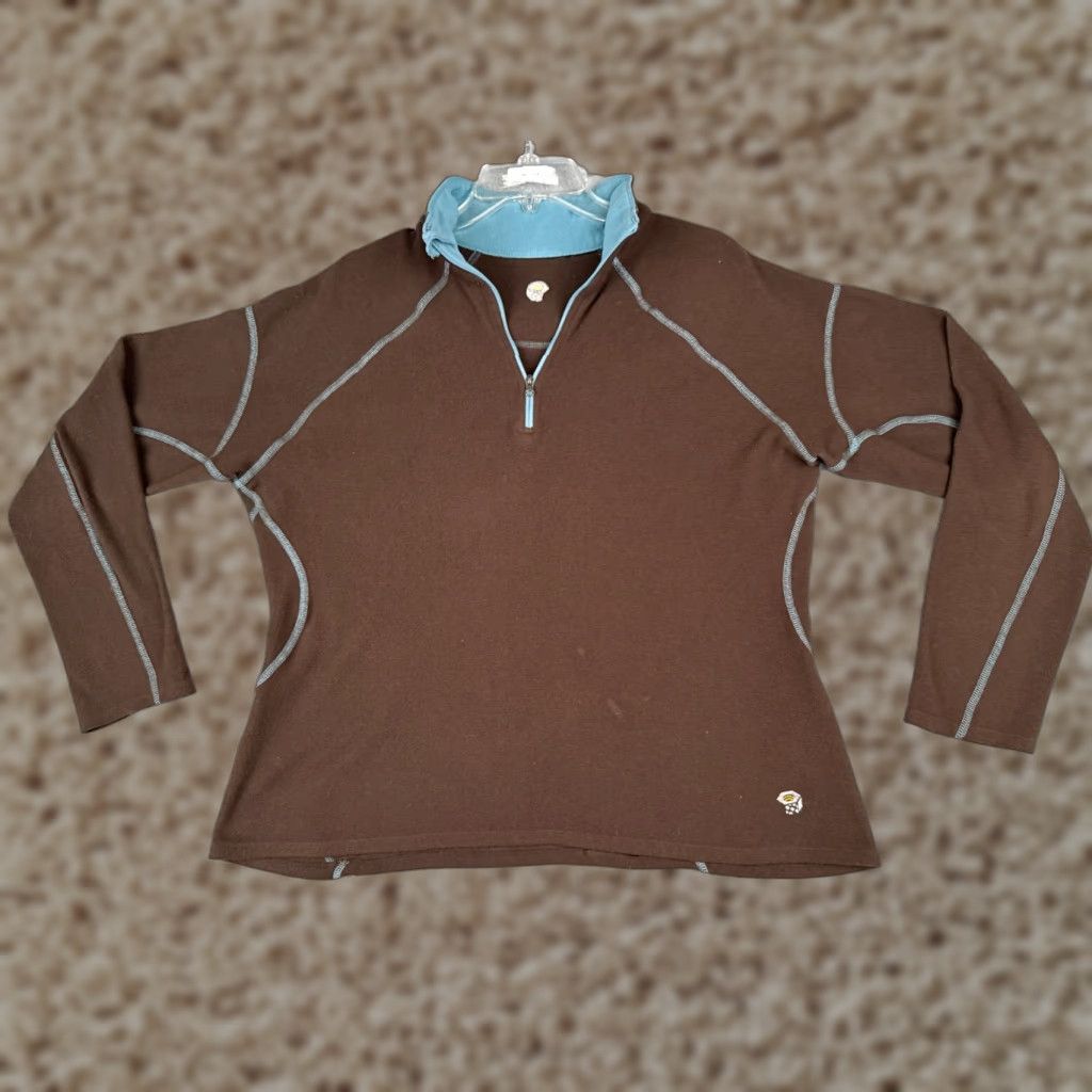 Mountain Hardwear Mountain Hardwear Sweater Women XL Brown Pullover 1/4 Zip Fleece Knit Shirt? Size XL / US 12-14 / IT 48-50 - 1 Thumbnail
