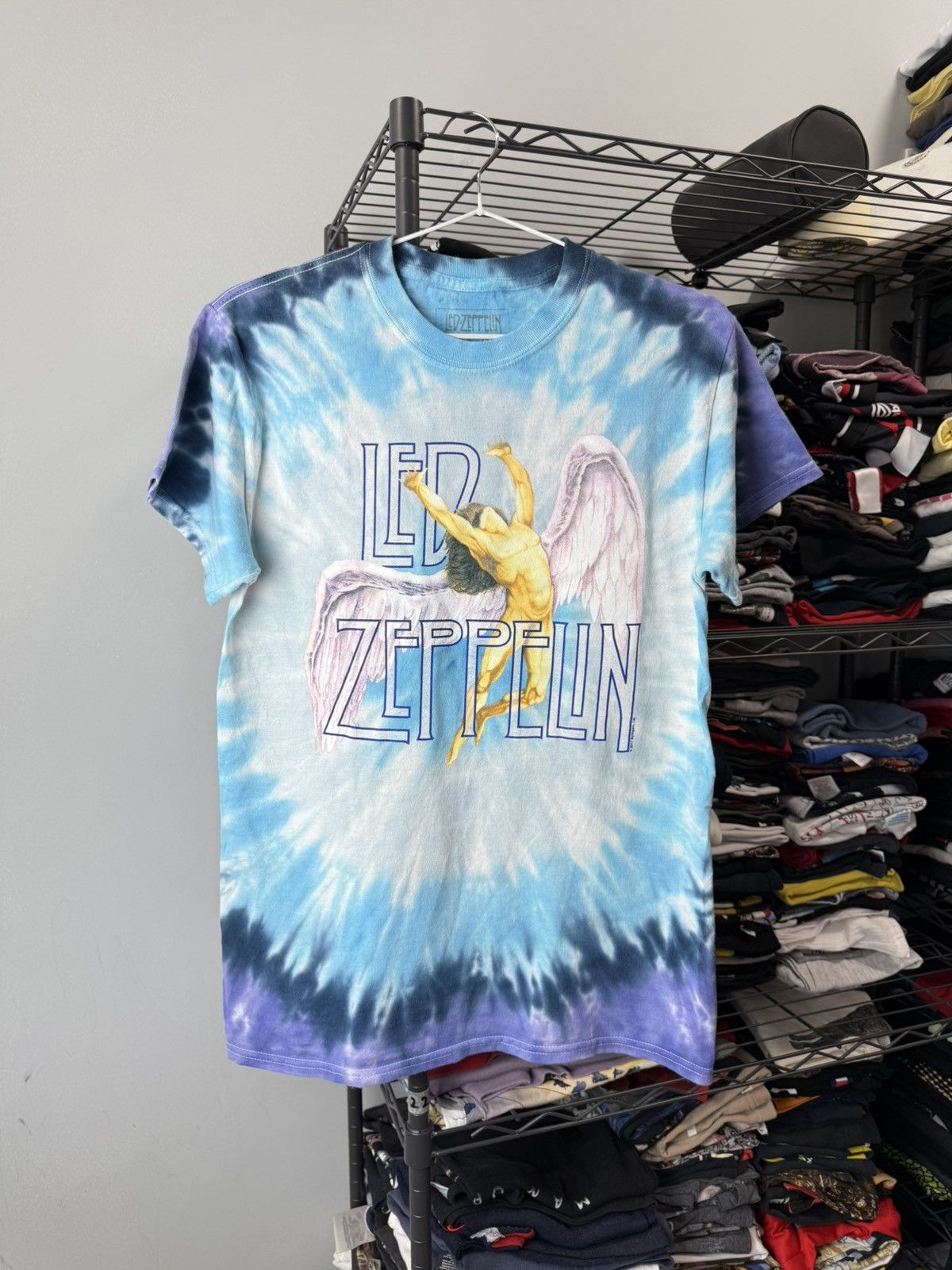 Led Zeppelin Vintage Led Zeppelin Band T Shirt Tie Dye Liquid Blue Size US S / EU 44-46 / 1 - 1 Thumbnail