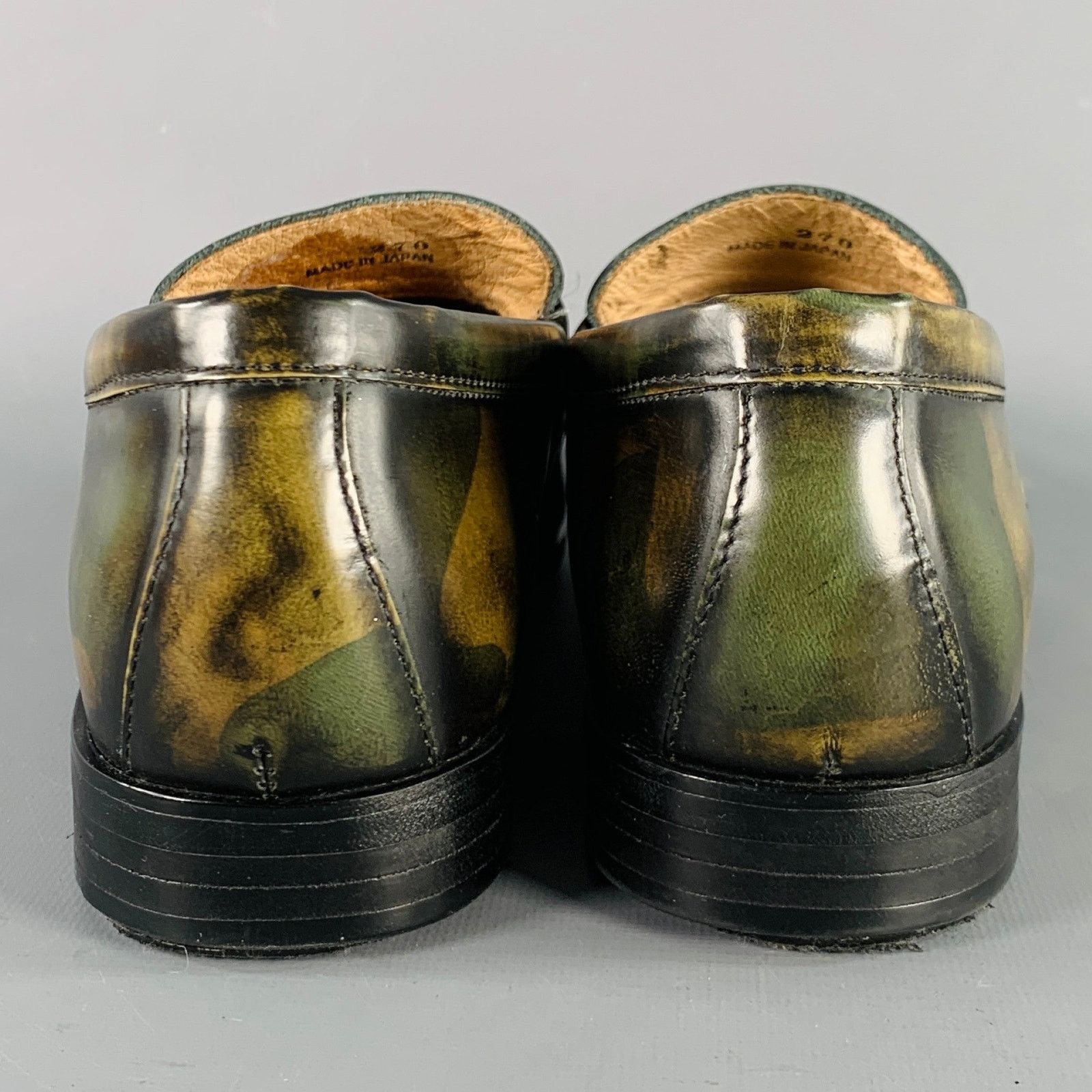 Other BAJOLUGO Size 10.5 Green Brown Camo Penny Loafers Size US 10.5 / EU 43-44 - 3 Thumbnail