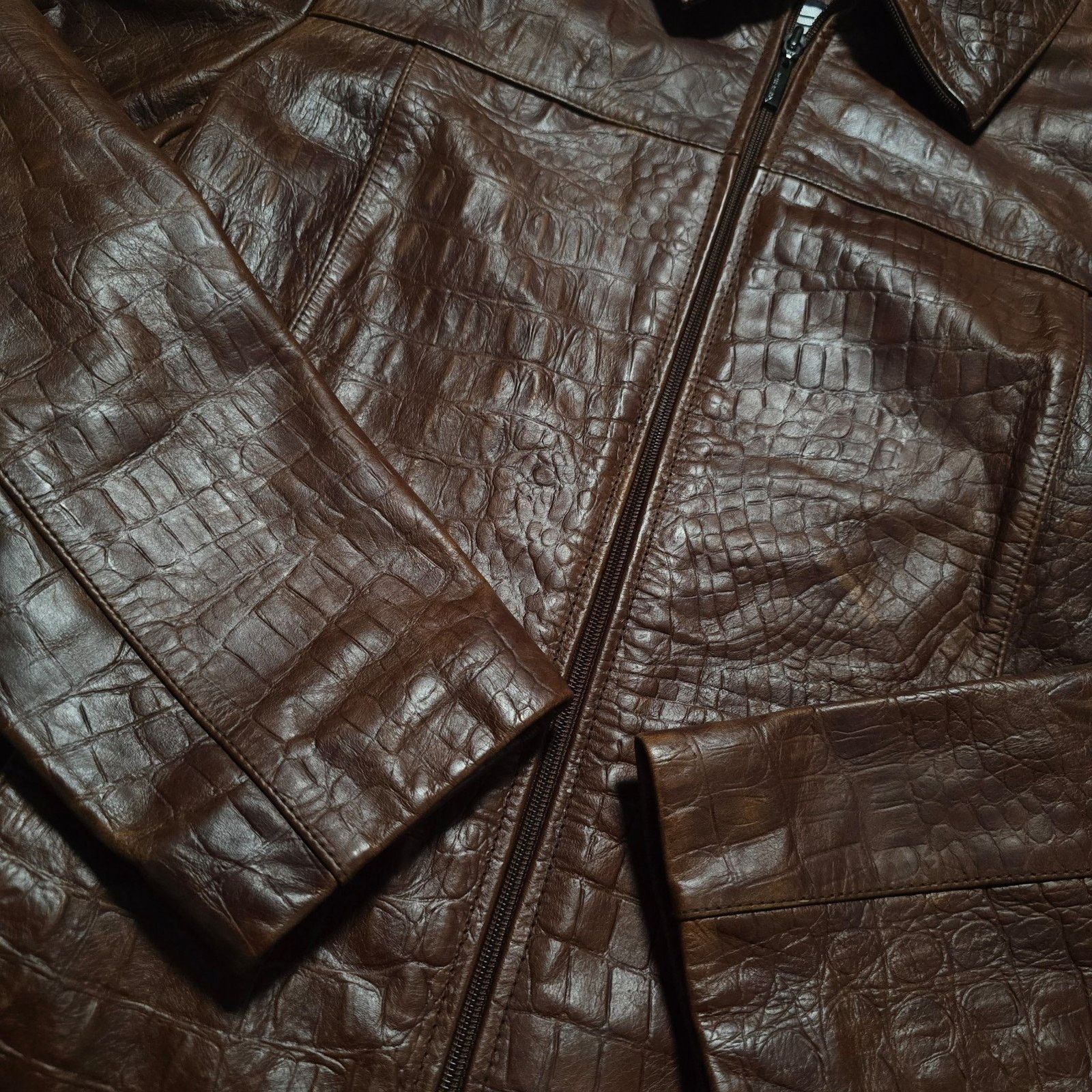 Wilsons Leather Vintage 90s Pelle Studio Snake skin 100% Leather jacket Size M / US 6-8 / IT 42-44 - 2 Thumbnail