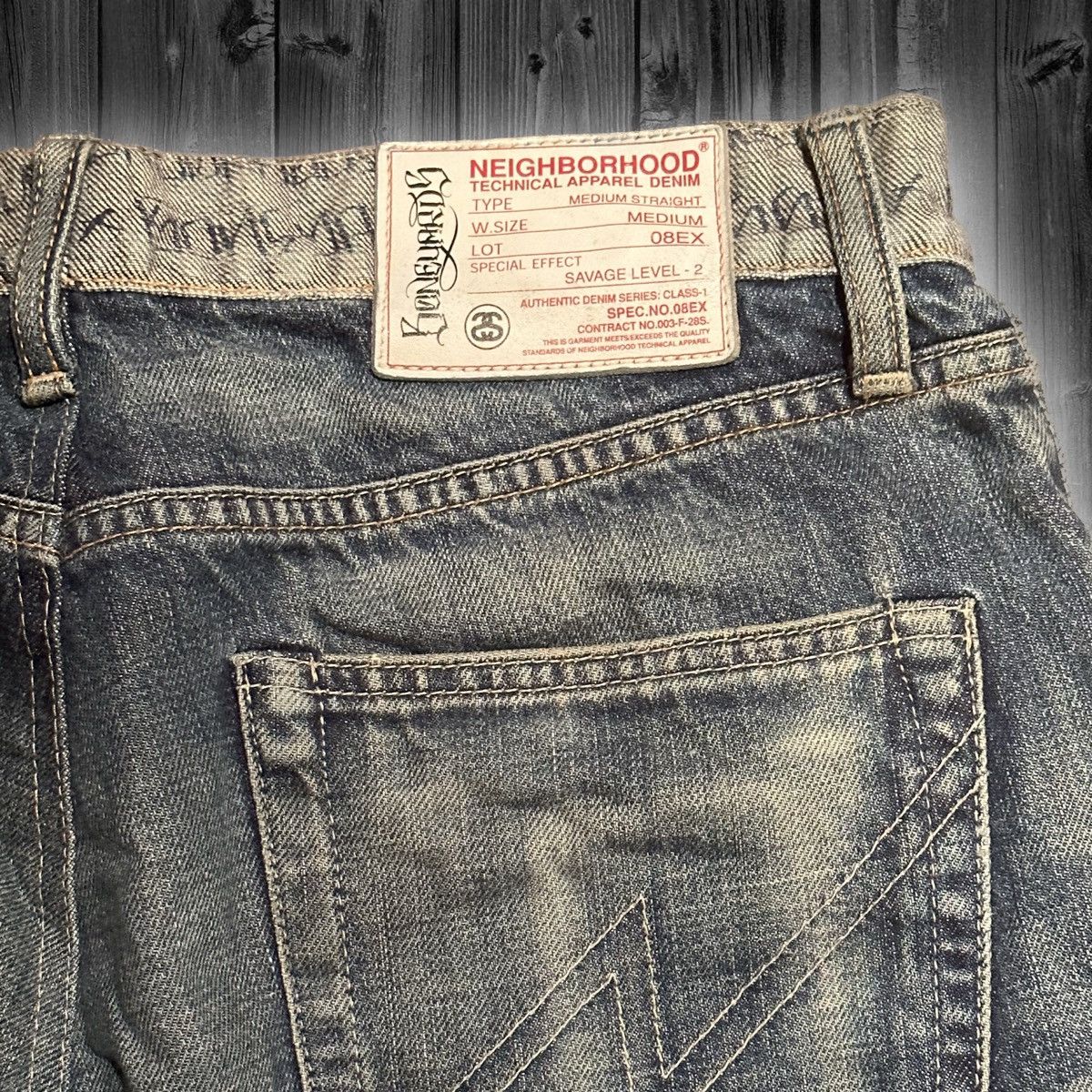 Neighborhood × Stussy 2008 STUSSY x NEIGHBORHOOD BONEYARDS Denim Size US 32 / EU 48 - 4 Thumbnail